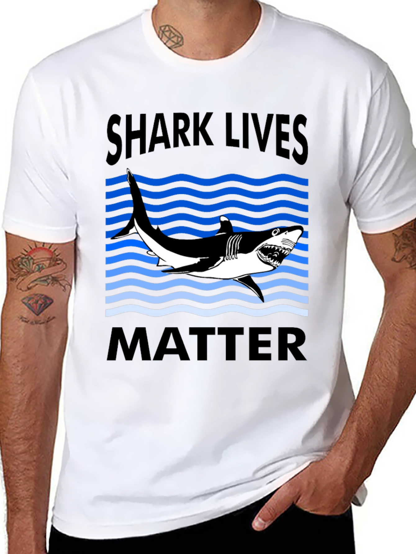 Black Shark Lives Matter Graphic T-Shirt view 8