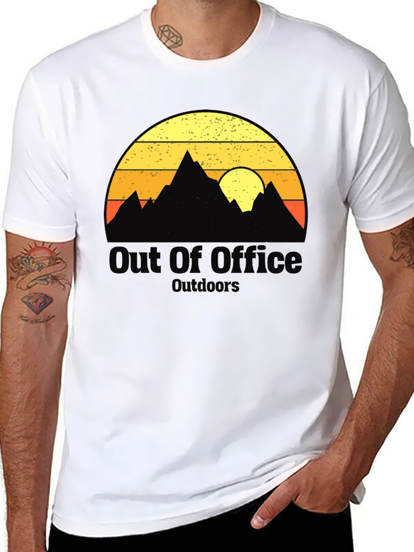 Black Out of Office Outdoors Graphic T-Shirt view 8
