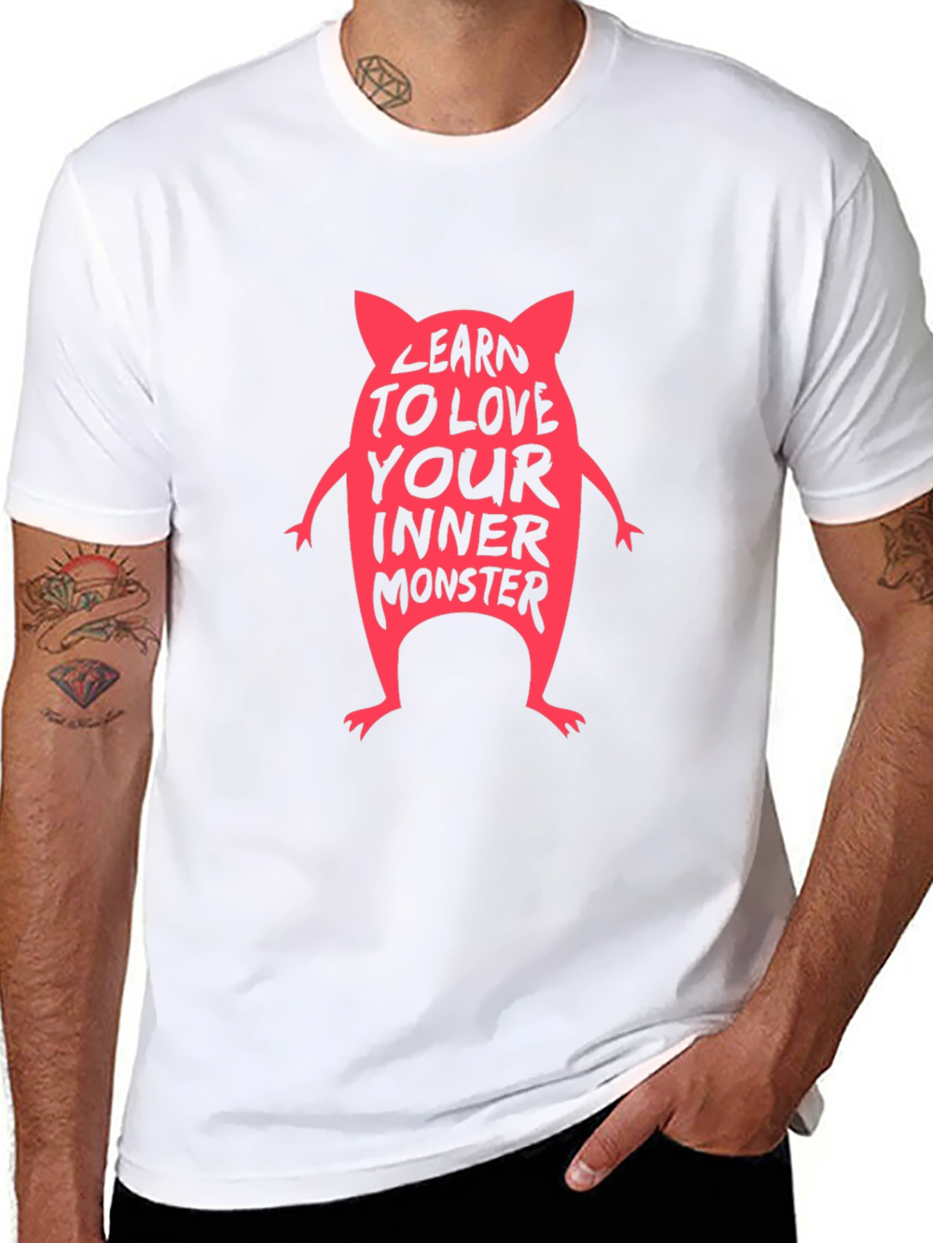 Black Learn To Love Monster Graphic Tee view 8