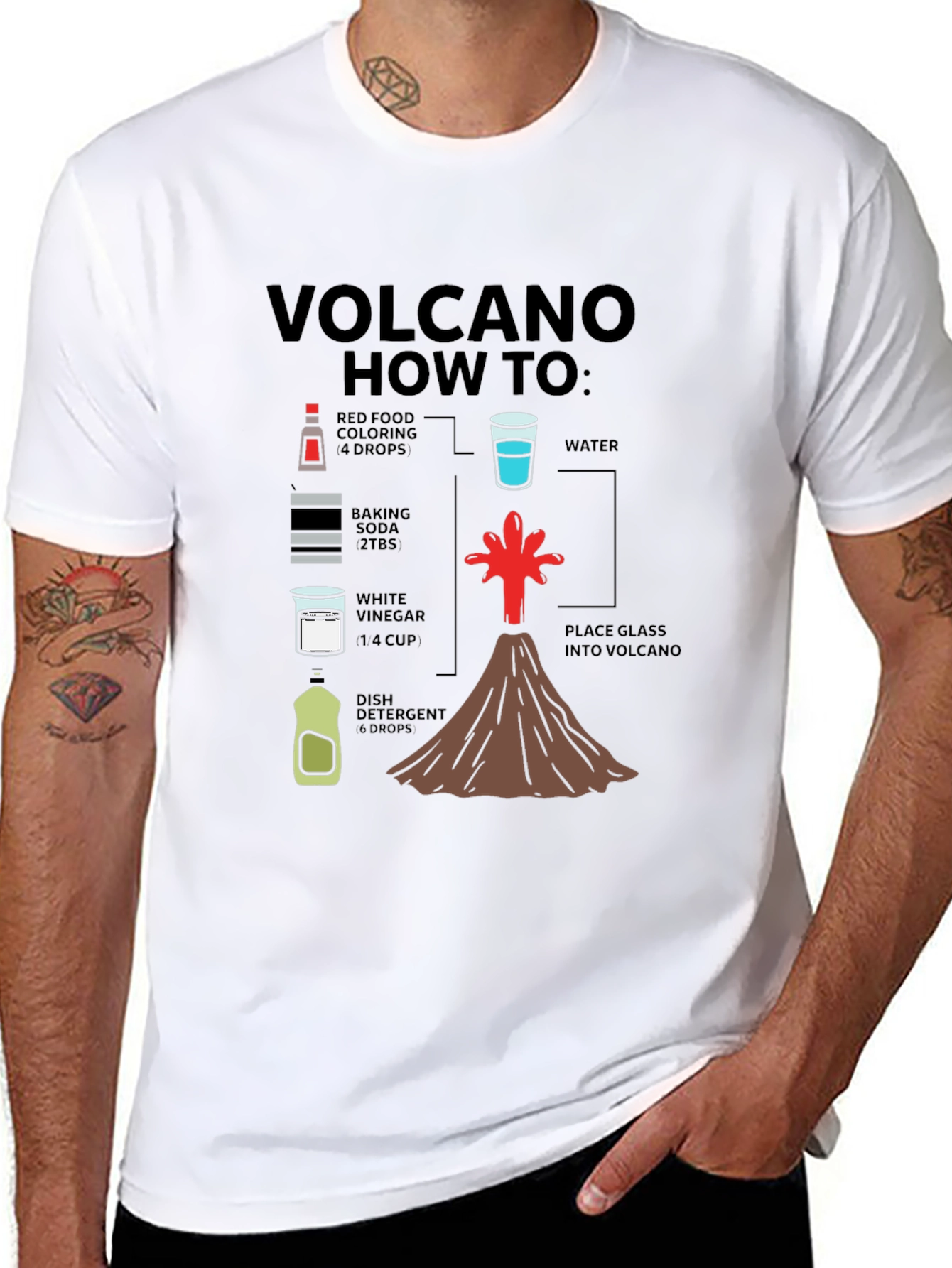 Volcano How-To T-Shirt Science Experiment Tee - 8