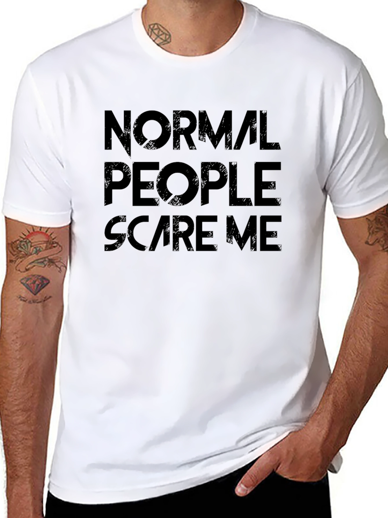 Black Normal People Scare Me - Graphic Tee view 8