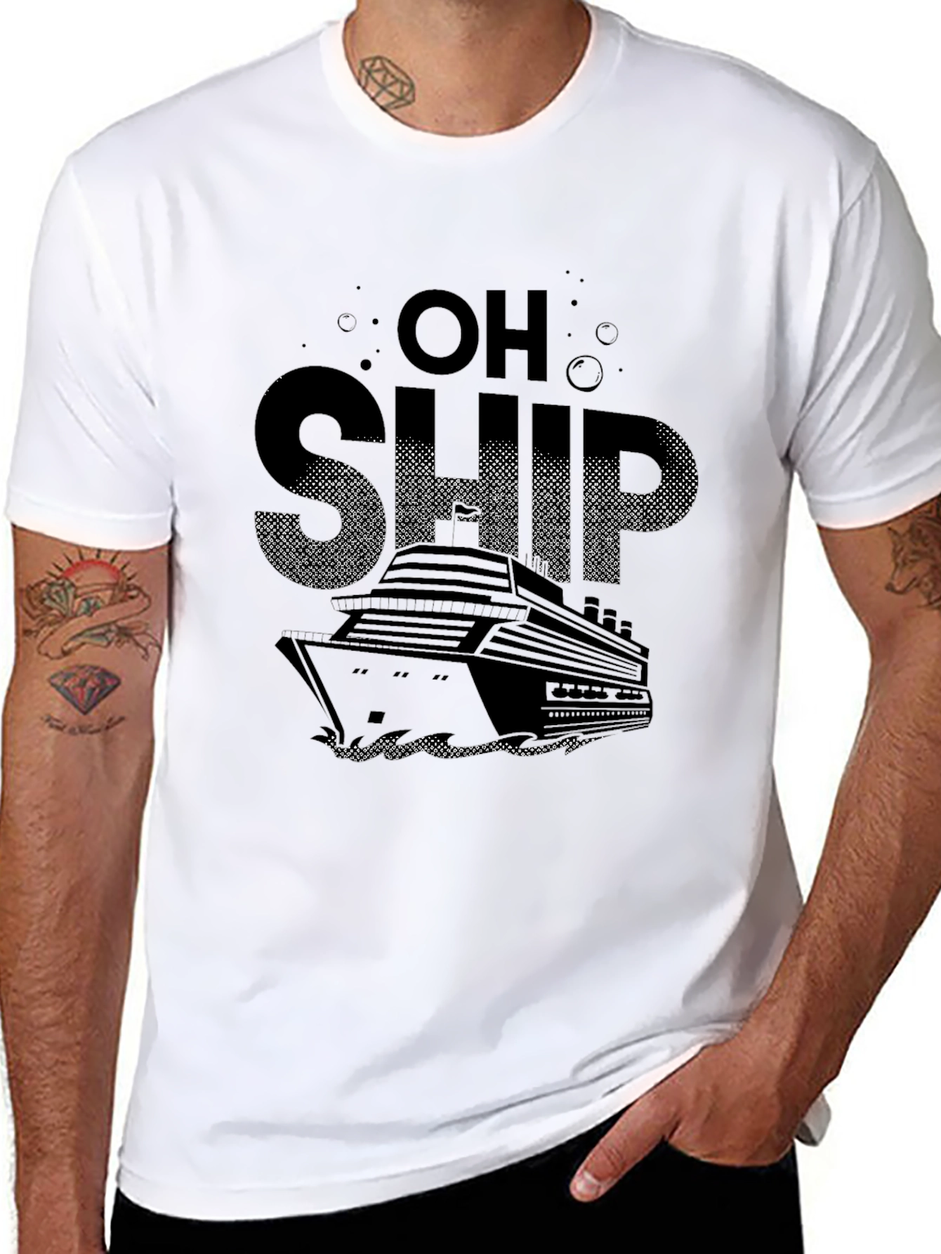 Black Oh Ship Cruise T-Shirt view 8