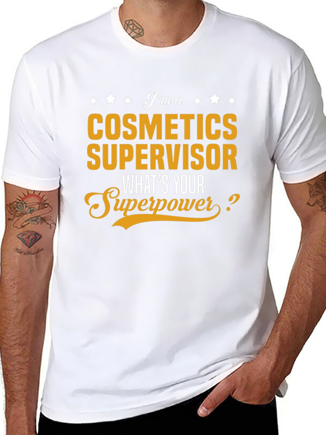 Black Cosmetics Supervisor Superpower T-Shirt view 8