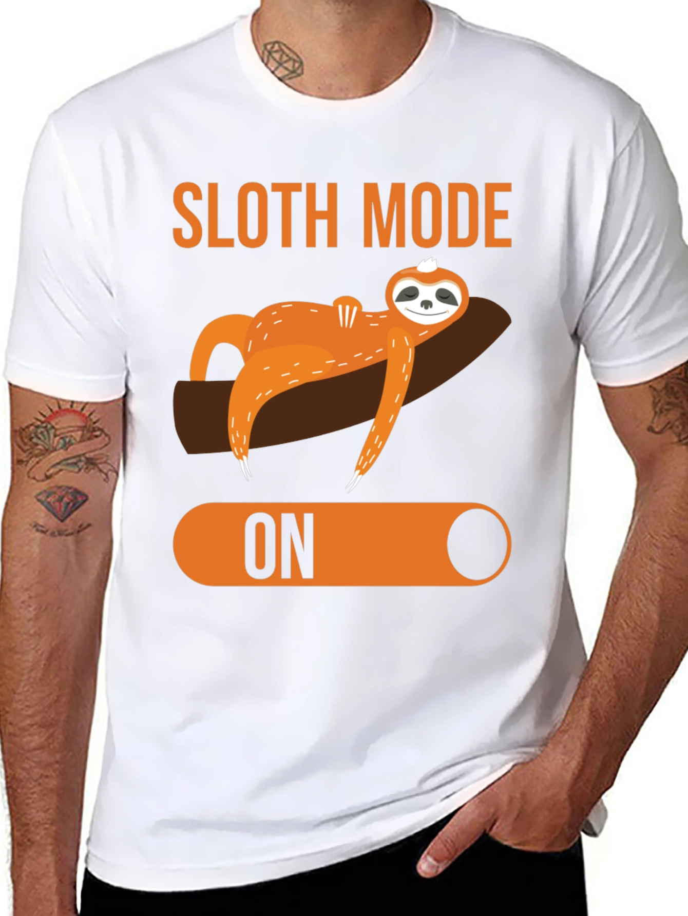 Black Sloth Mode ON Graphic T-Shirt view 8