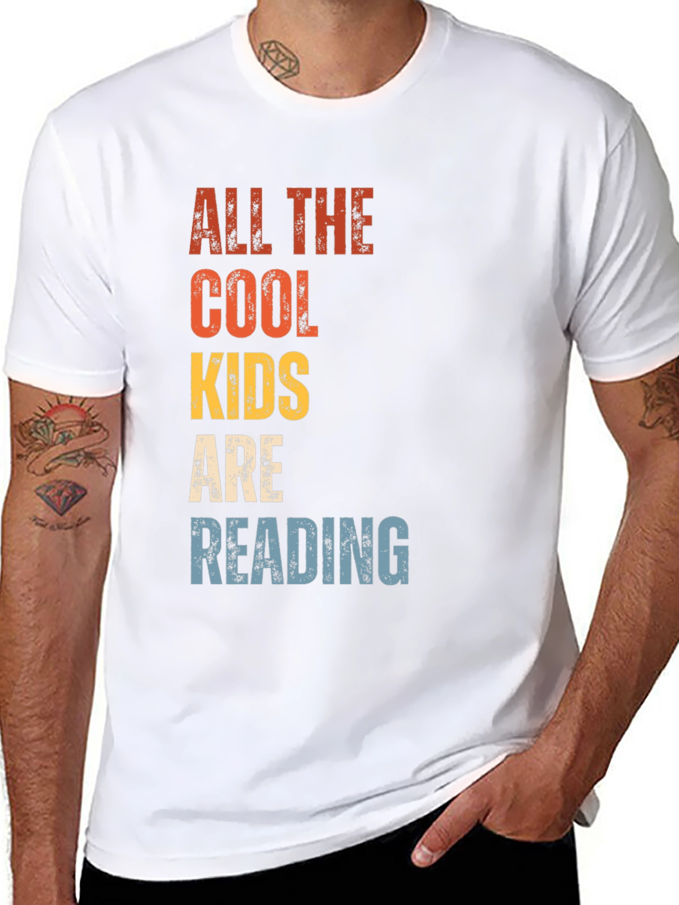 Black Cool Kids Reading T-Shirt - Retro Style view 8