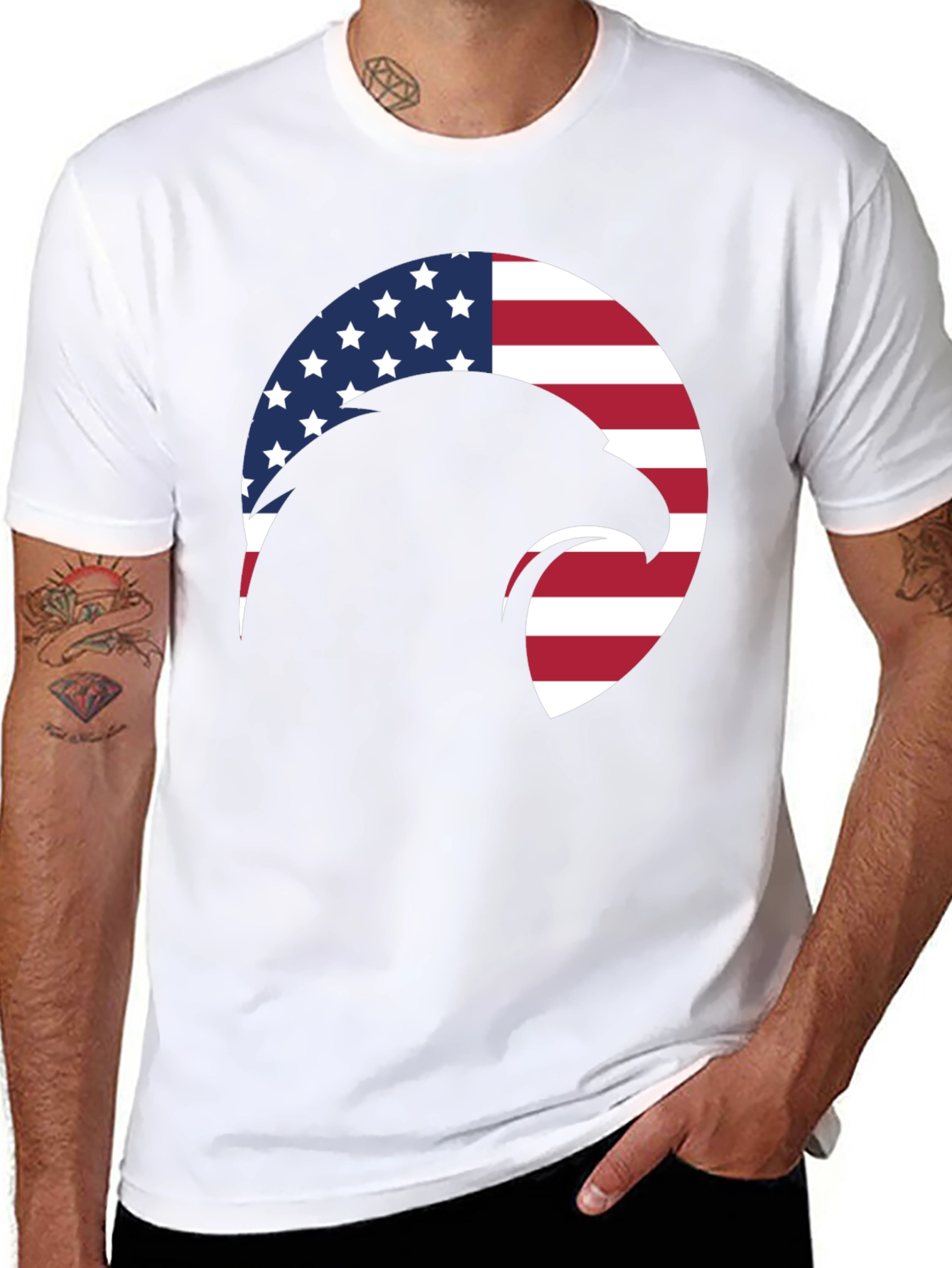 Black American Eagle Graphic T-Shirt - Patriotic Style view 8