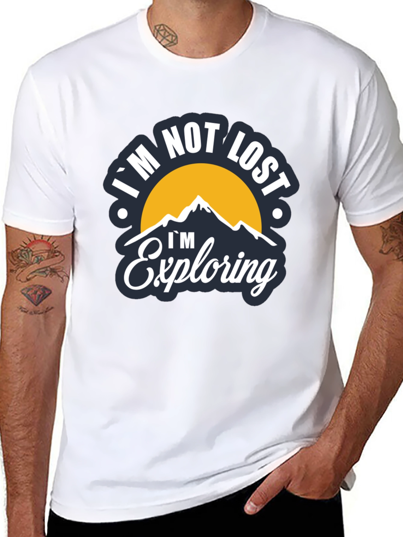 Black I'm Not Lost I'm Exploring T-Shirt view 8