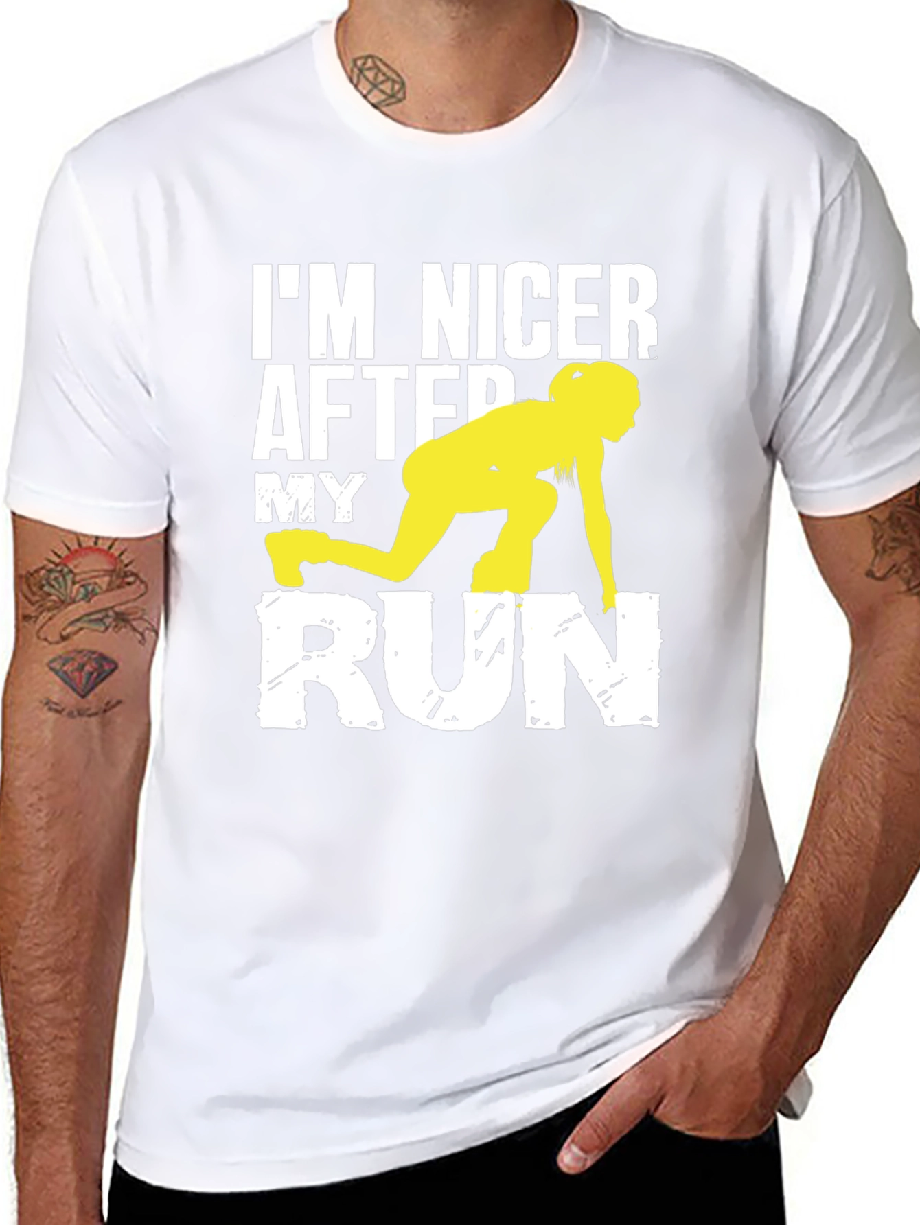 Black Funny Running T-Shirt: I'm Nicer After My Run view 8