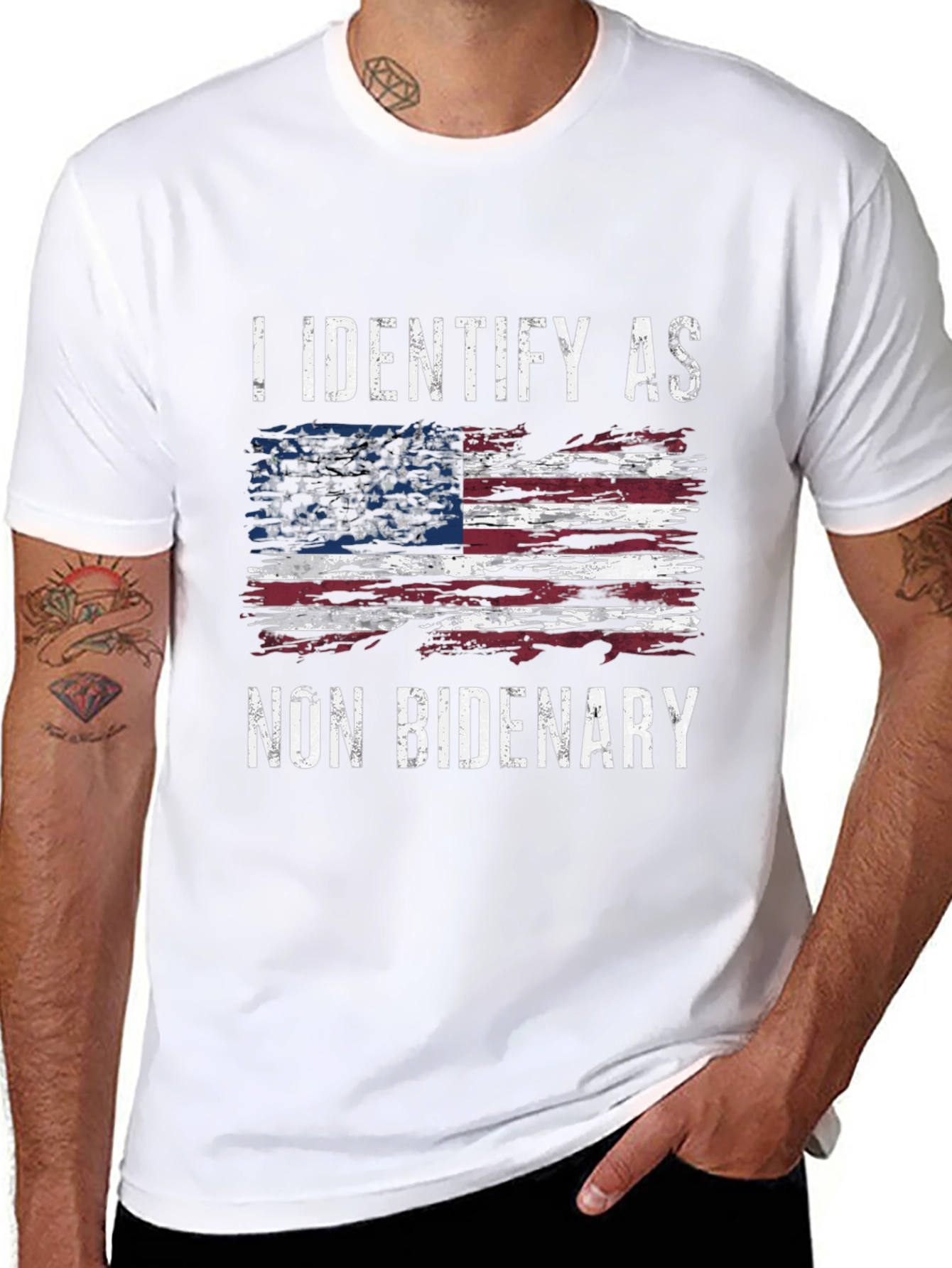 Black Non Bidenary T-Shirt - Political Humor view 8