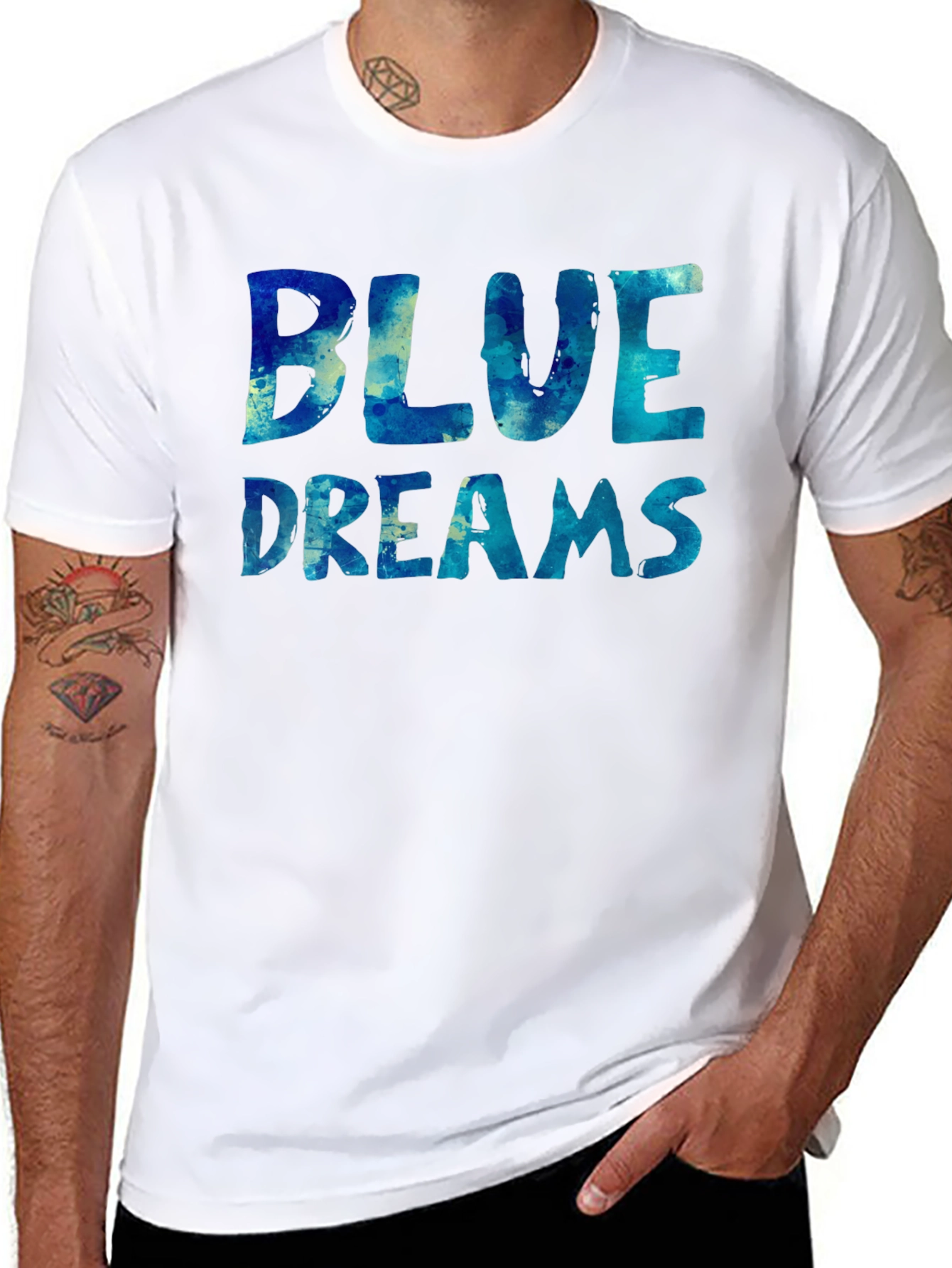 Black Blue Dreams Graphic T-Shirt view 8