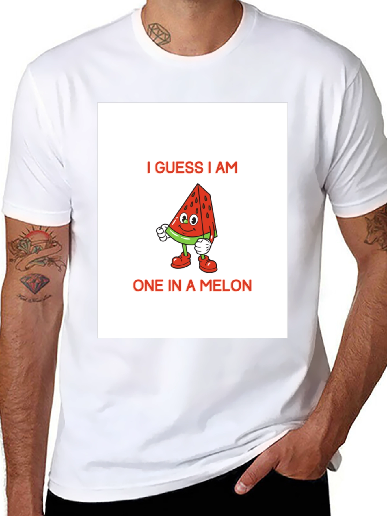Black One in a Melon Graphic T-Shirt - Novelty Fruit Tee view 8