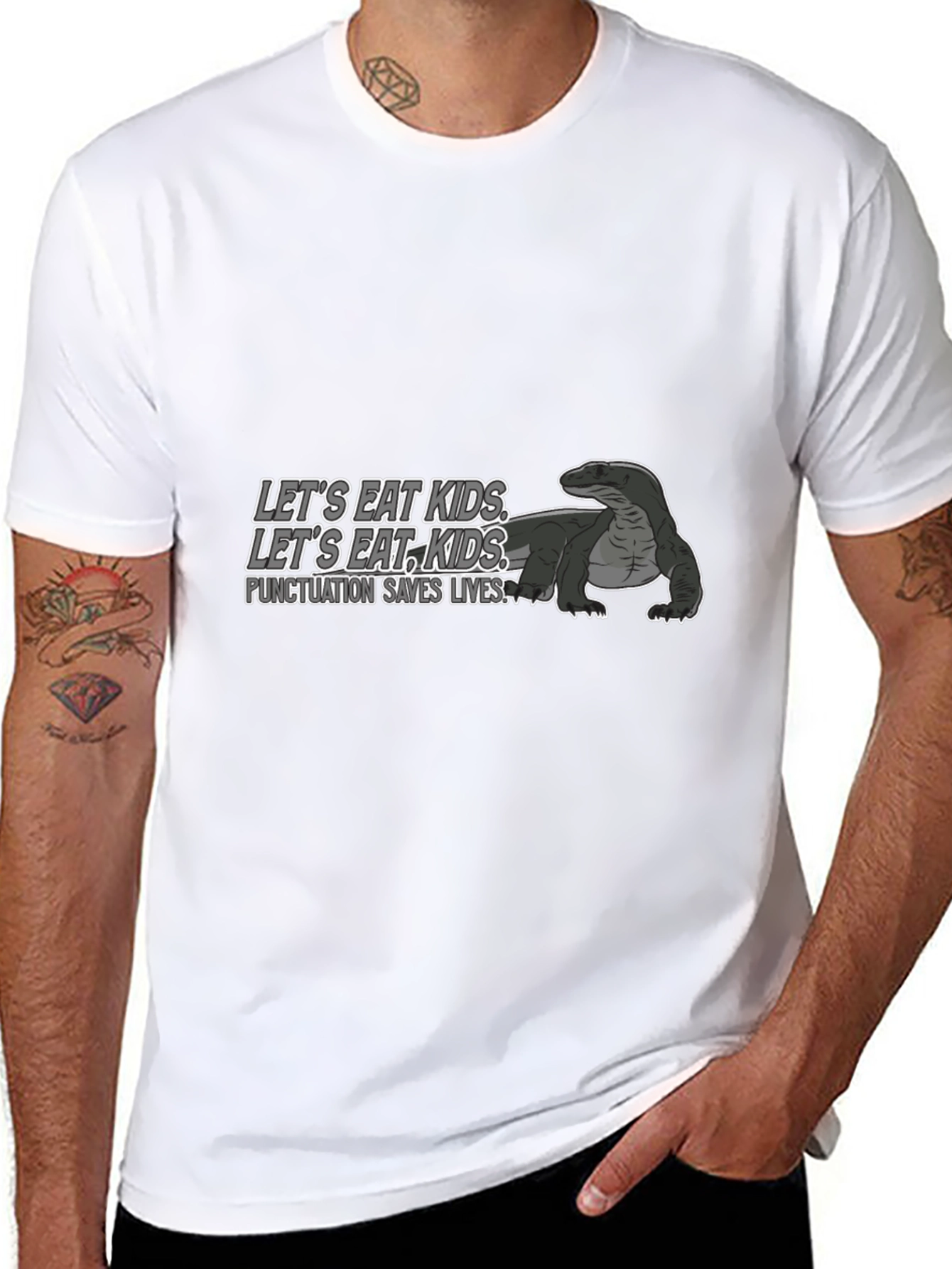 Black Punctuation Saves Lives T-Shirt view 8