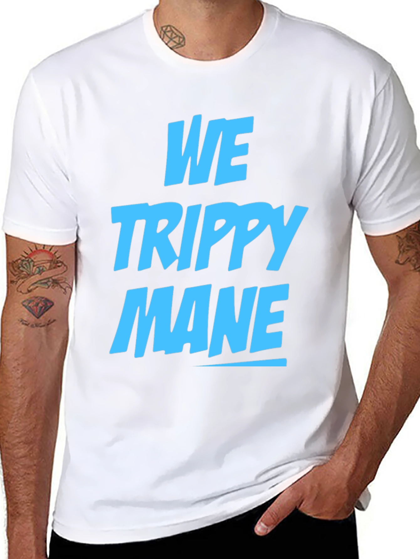 Black We Trippy Mane Graphic Tee - Cool Casual Wear view 8