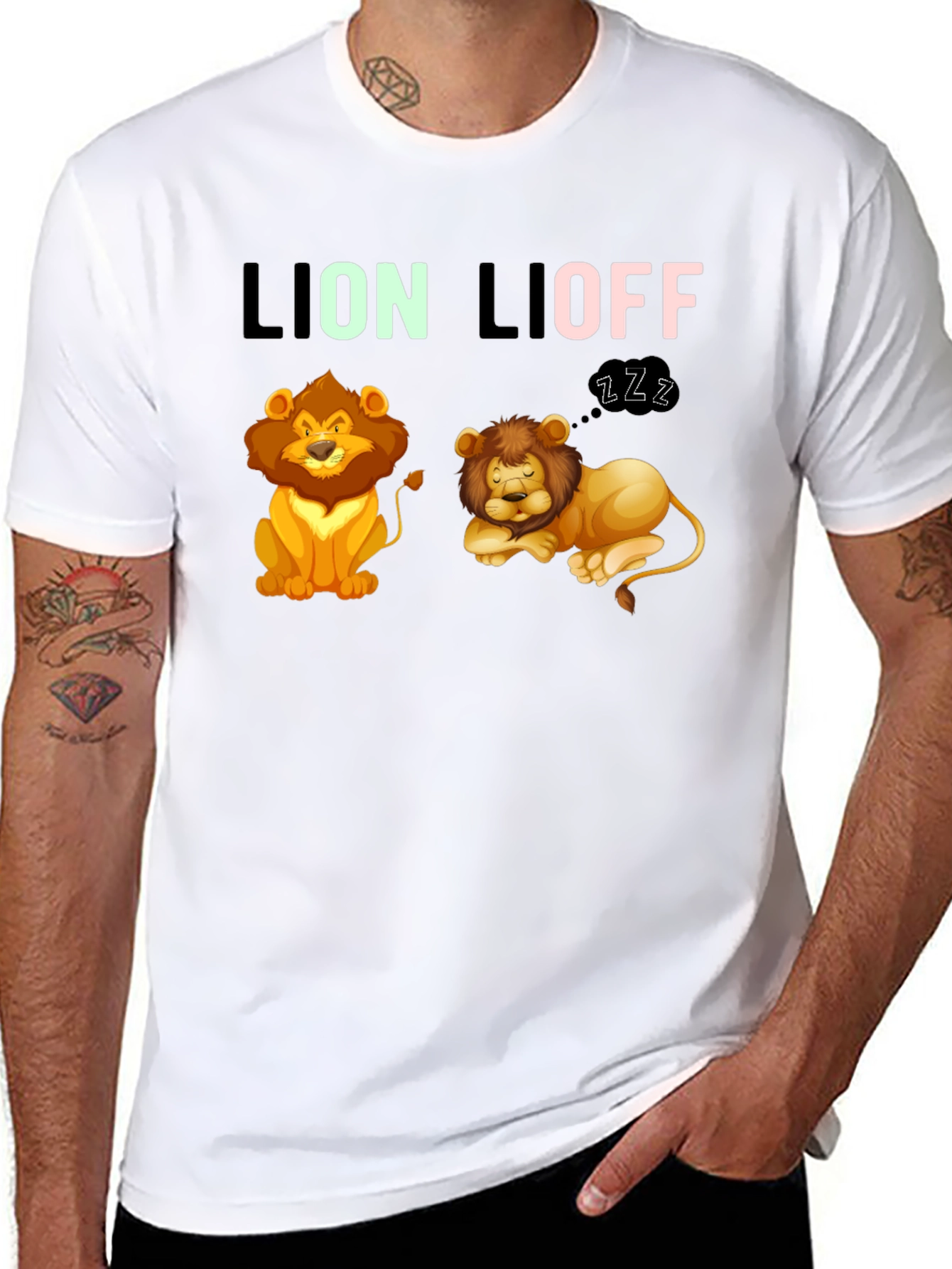 Black Lion Lioff T-Shirt - Funny Graphic Tee view 8
