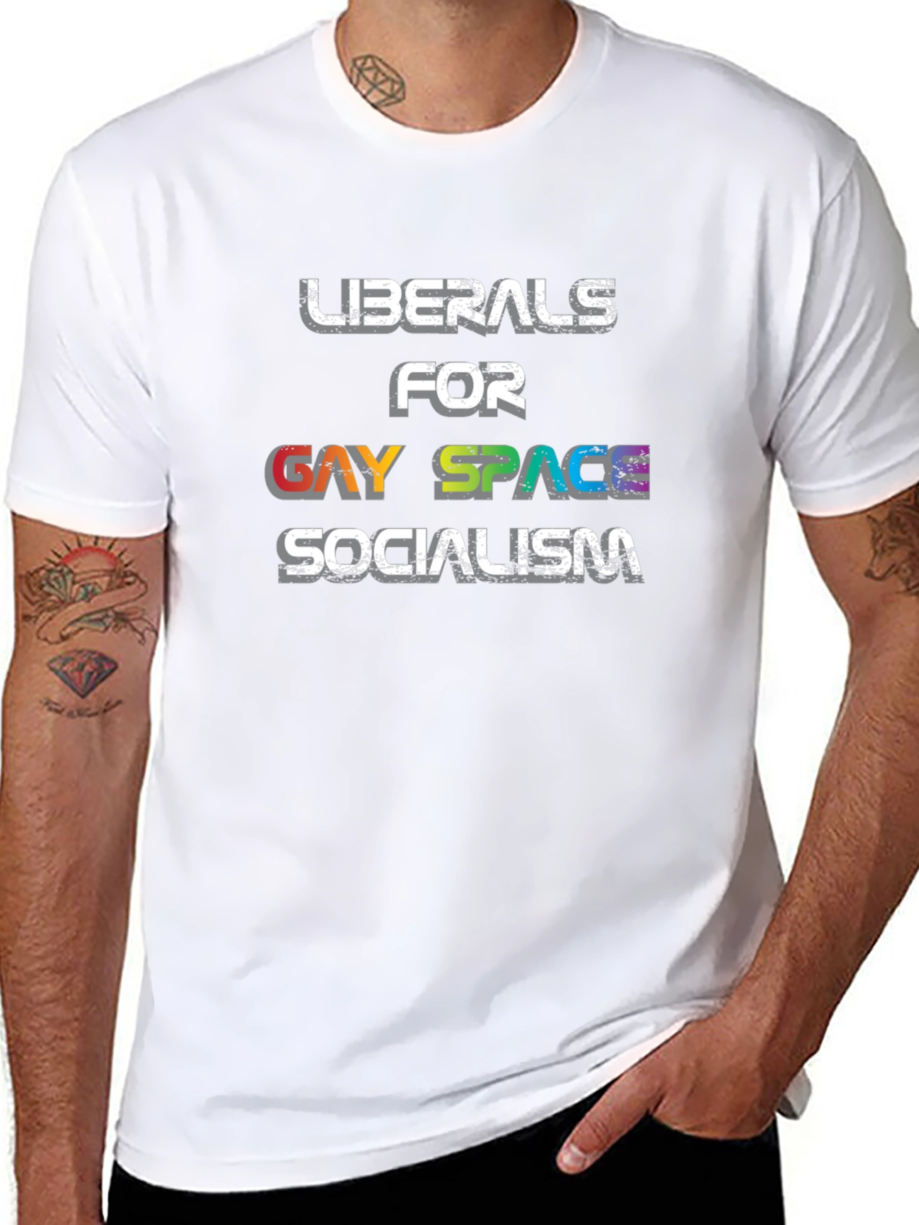 Black Liberals for Gay Space Socialism Graphic Tee view 8