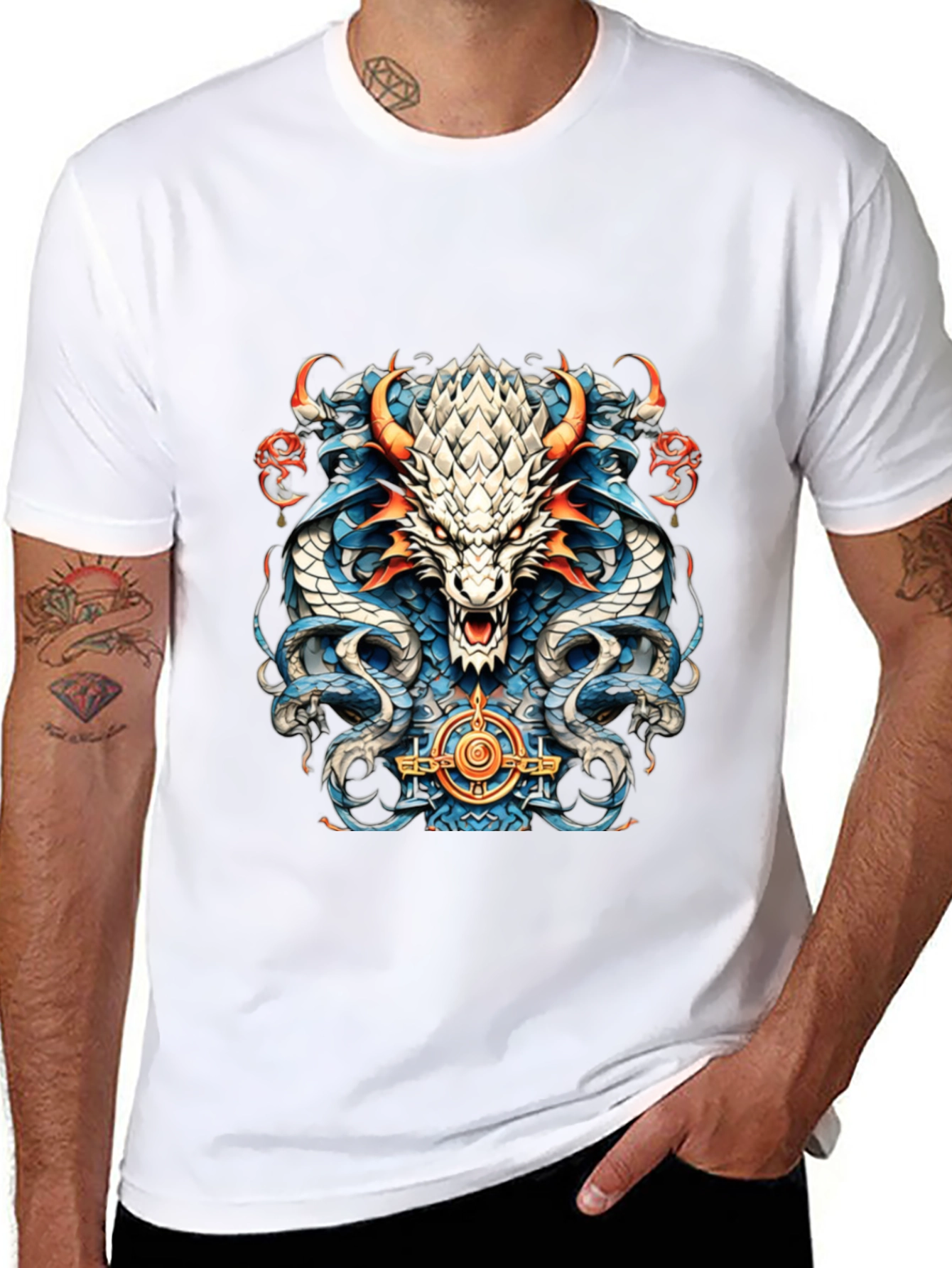 Black Dragon Graphic T-Shirt - Men's Black Tee view 8