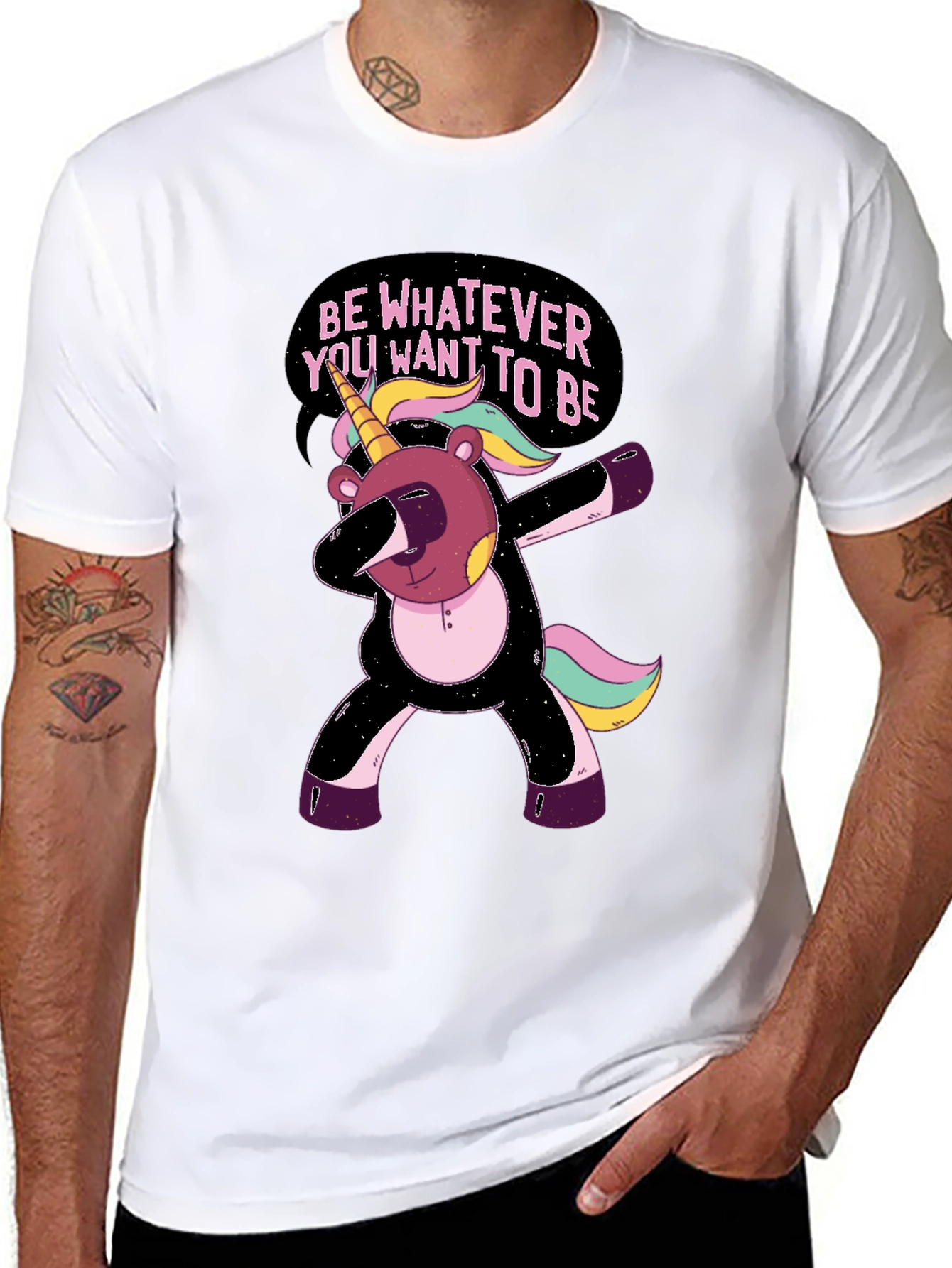 Black Unicorn Bear Dab T-Shirt - Be Whatever You Want To Be! view 8