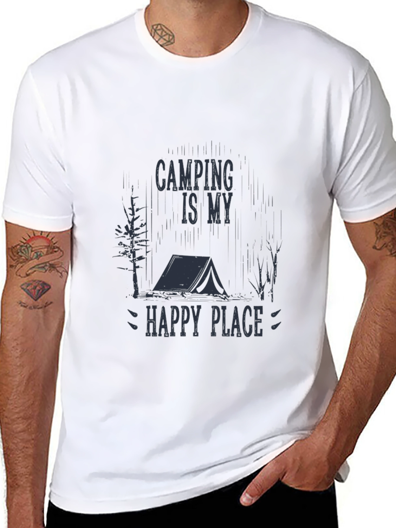 Black Camping is My Happy Place Black T-Shirt view 8