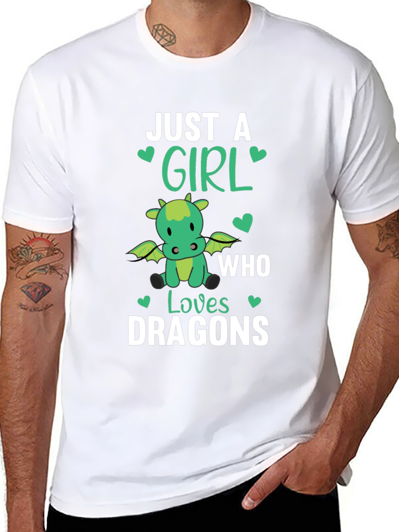 Black Just A Girl Who Loves Dragons T-Shirt view 8