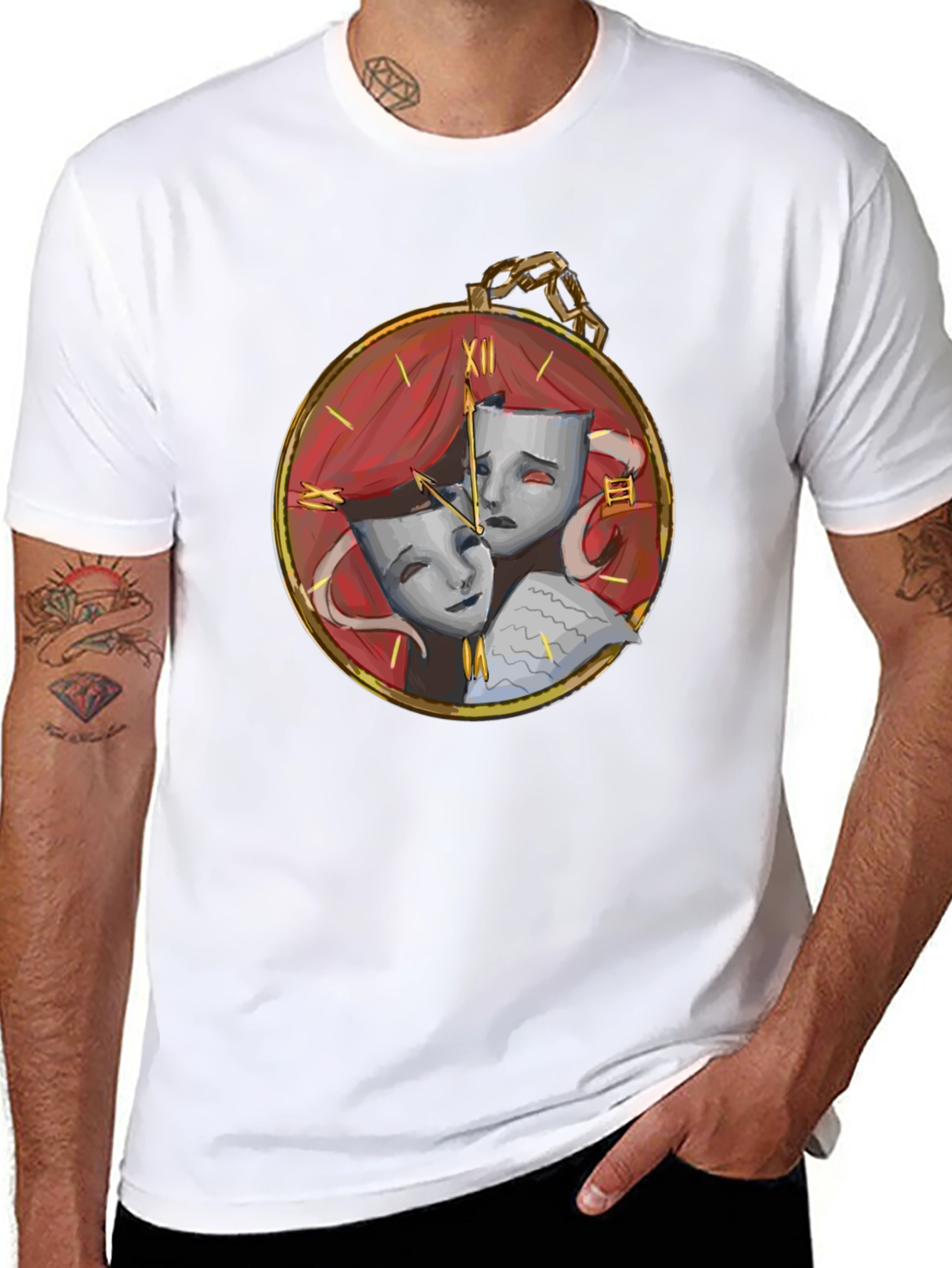Drama Masks Pocket Watch Graphic Tee - 8