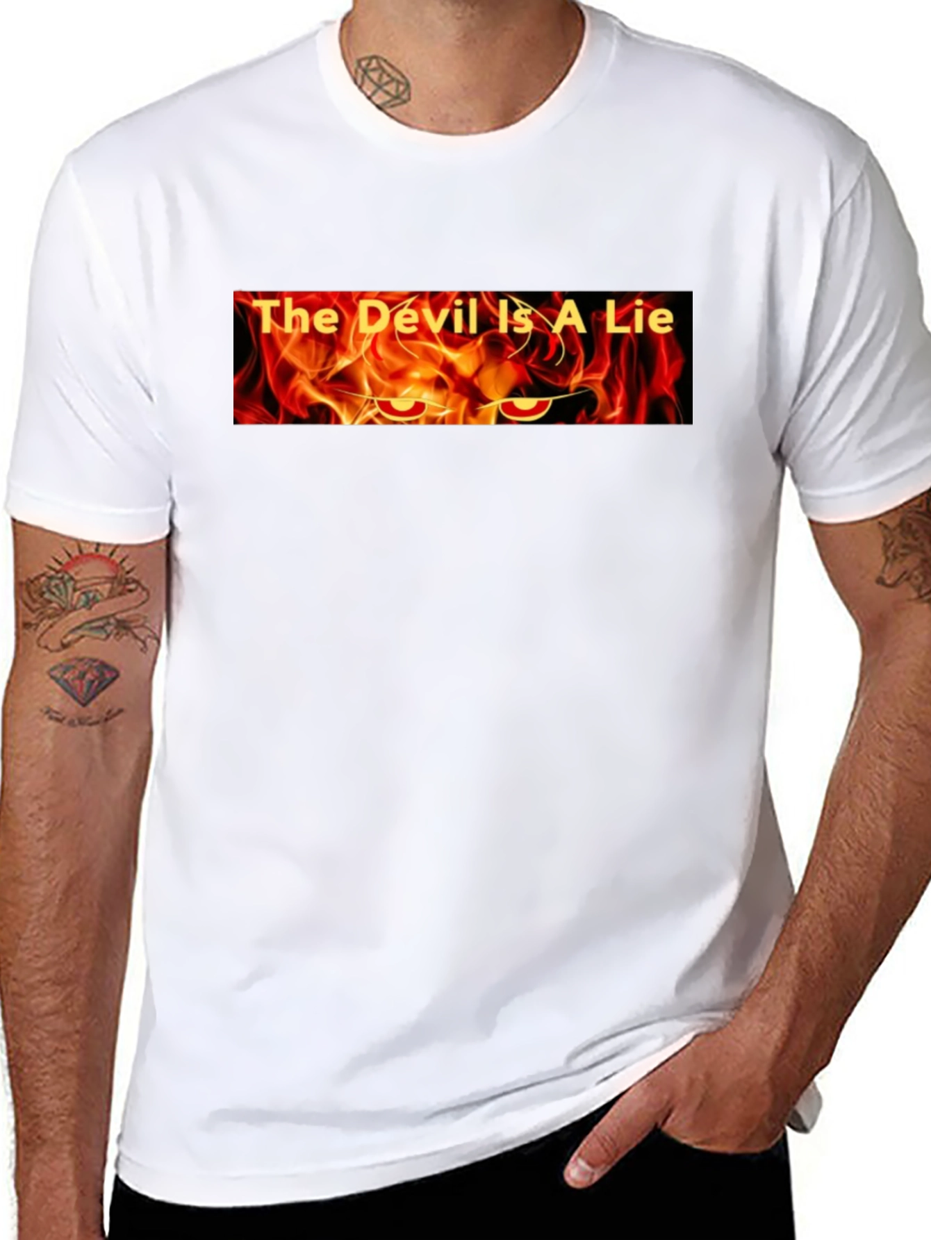 Black The Devil is a Lie Graphic Tee view 8