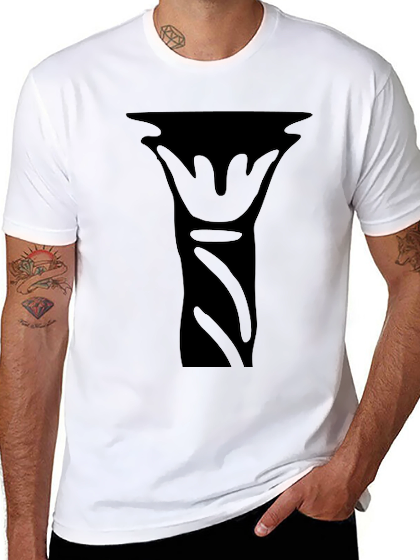 Black Black Graphic Tee - Abstract Art view 8