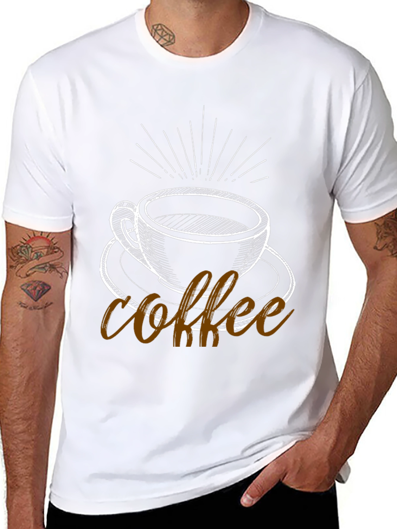 Black Coffee Graphic Tee - Black Cotton Blend T-Shirt view 8