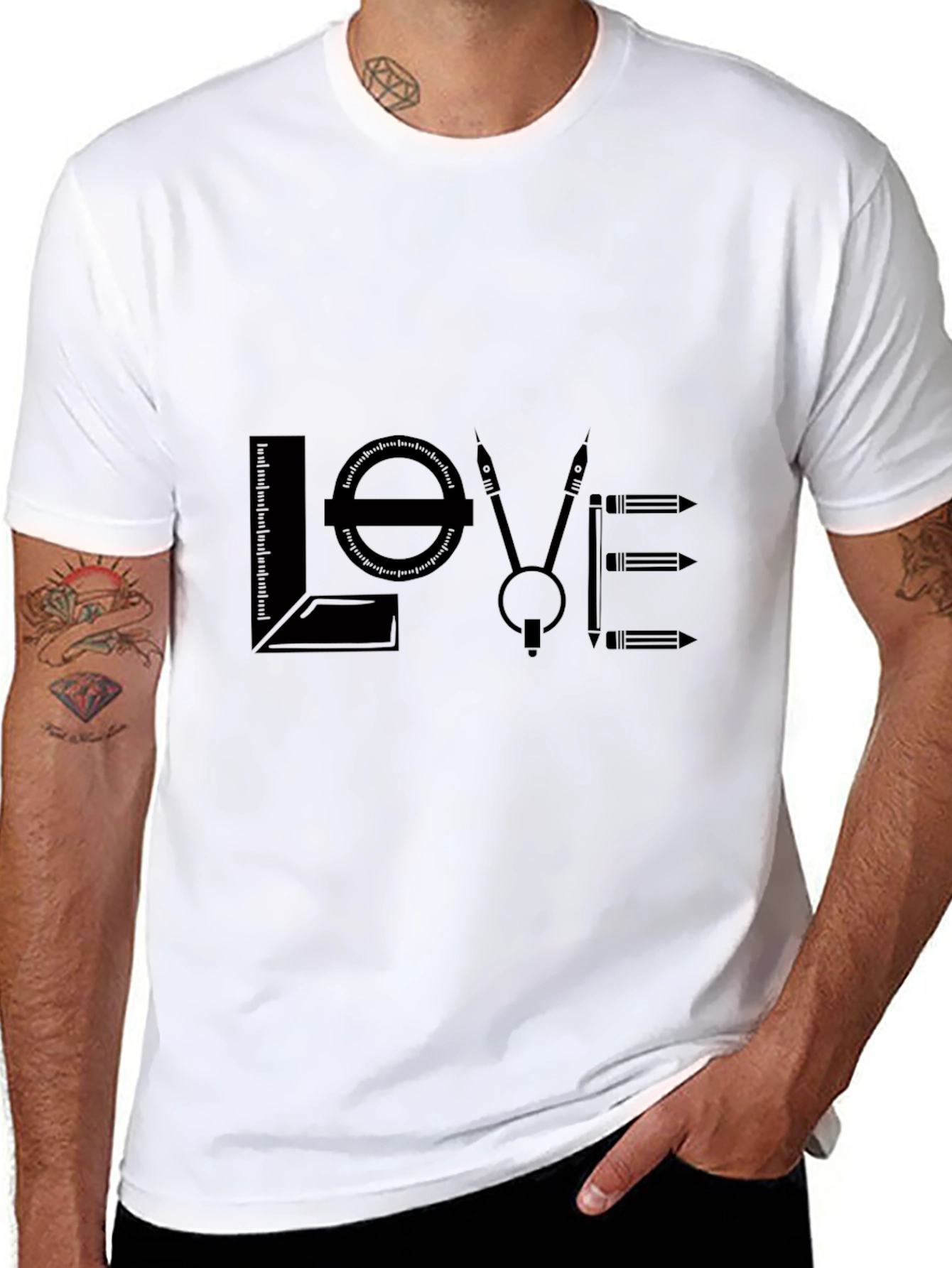 Black Architect Love Graphic T-Shirt - Black Cotton Blend view 8