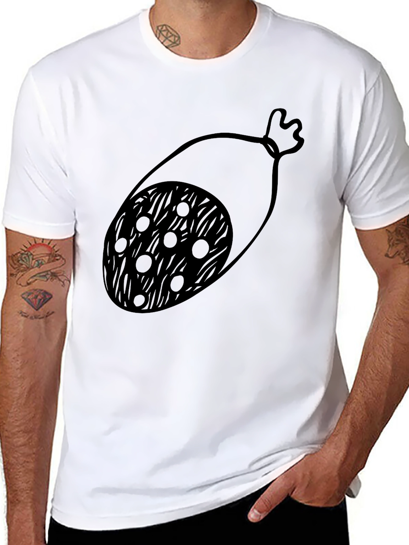 Black Sausage Graphic T-Shirt - Casual Black Tee view 8