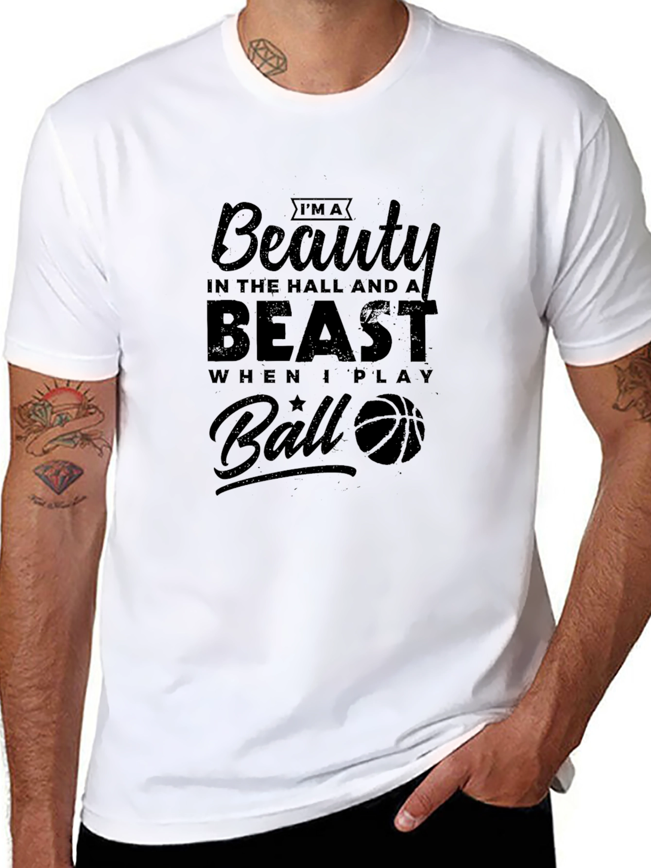 Black Beauty and Beast Basketball T-Shirt view 8