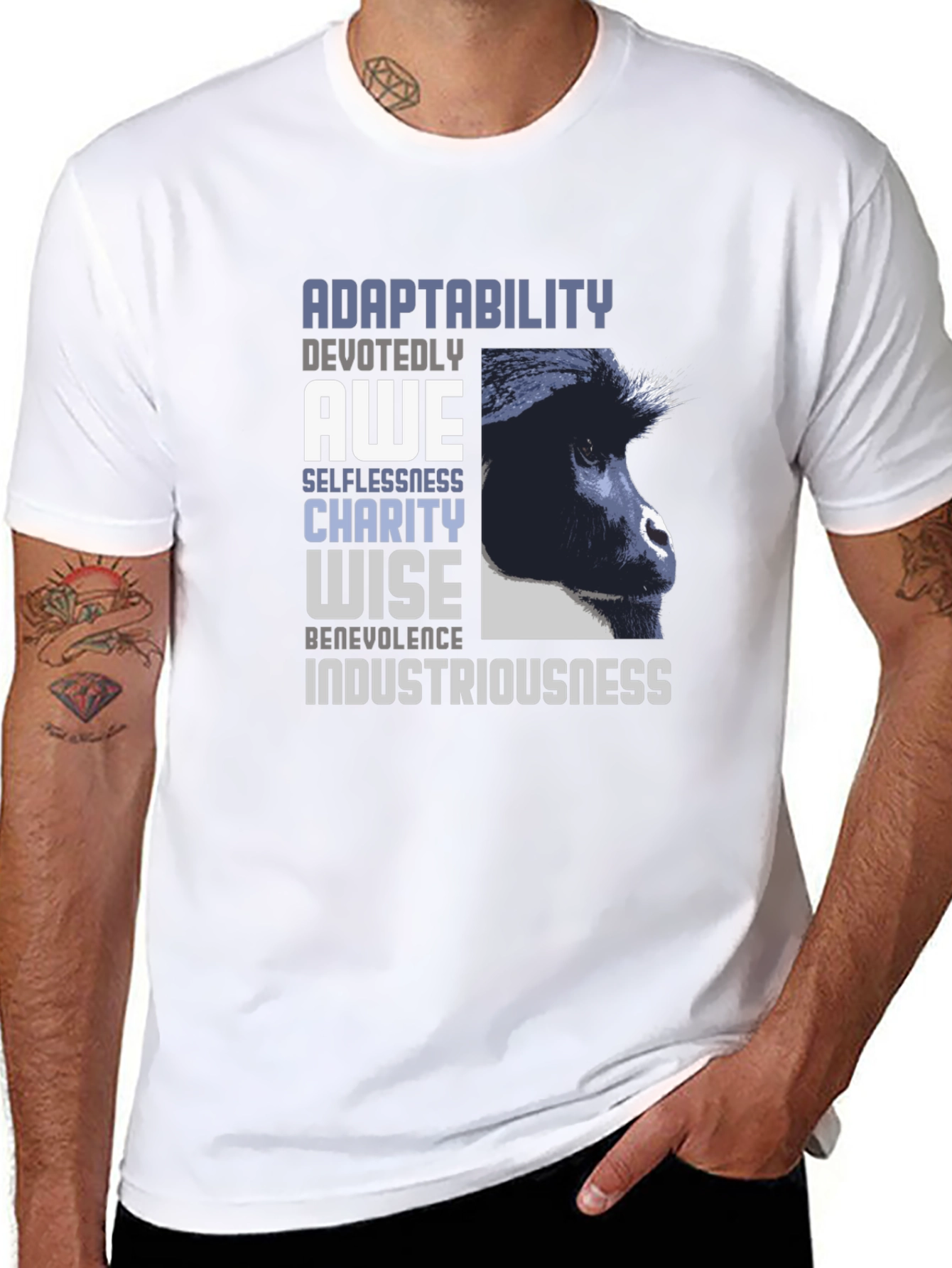 Black Adaptability Gorilla Graphic Tee - Unisex view 8