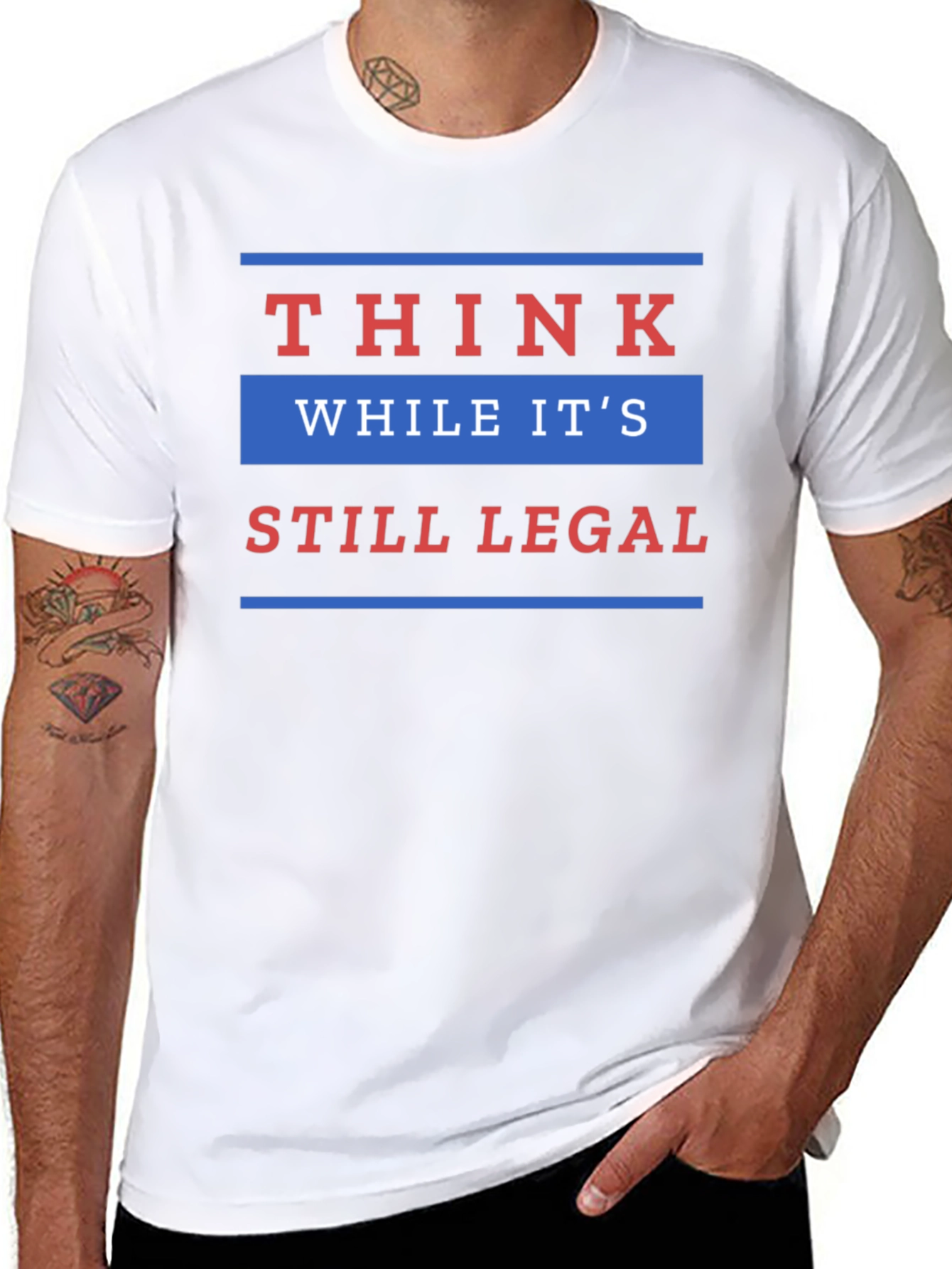 Black Think While It's Still Legal T-Shirt view 8