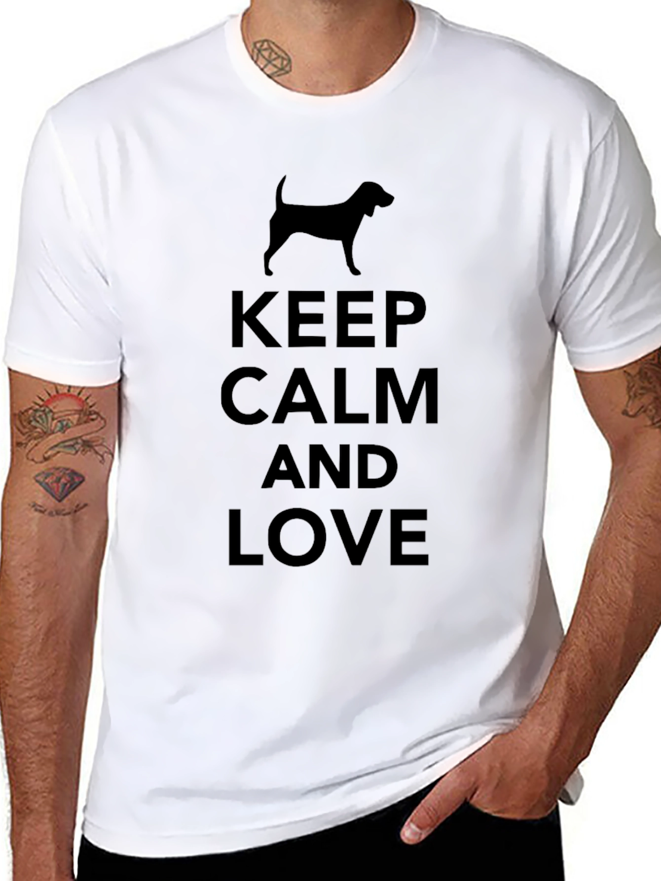 Black Keep Calm & Love Dog Black Graphic Tee view 8