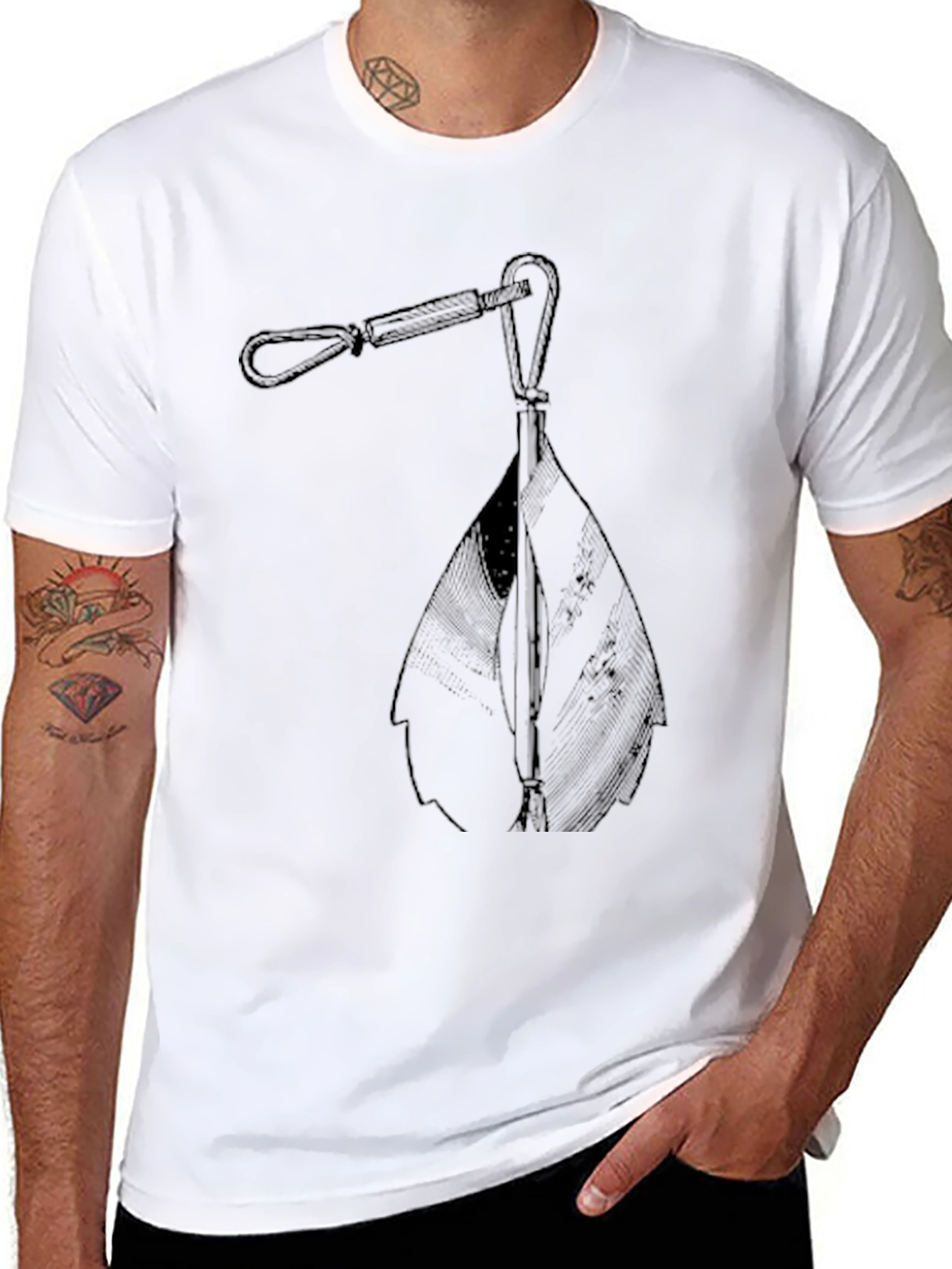 Black Graphic Tee - Pulley Design - Soft Cotton Blend view 8