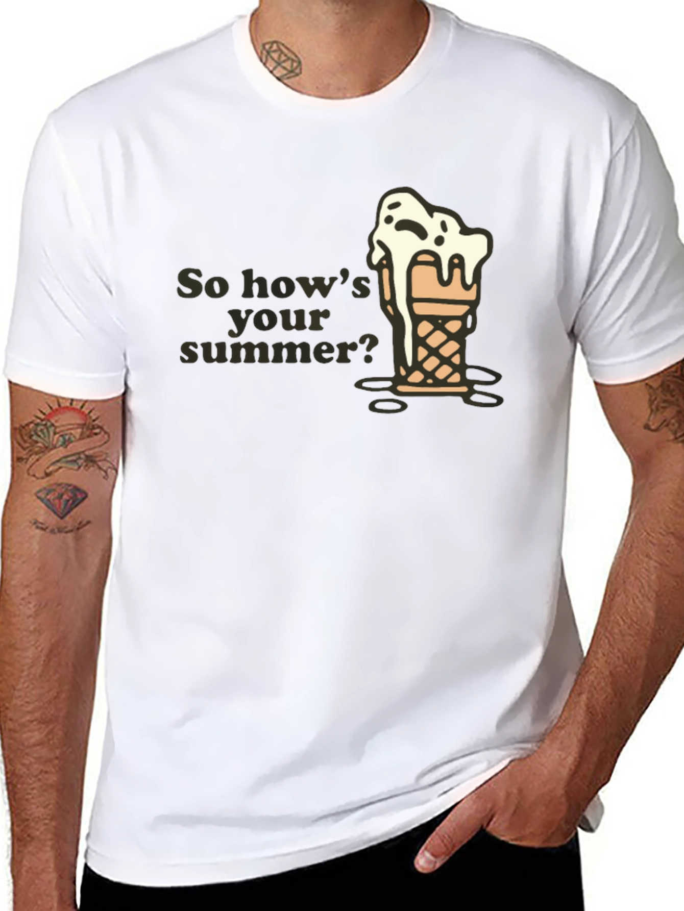 Black Summer Ice Cream Men's T-Shirt view 8