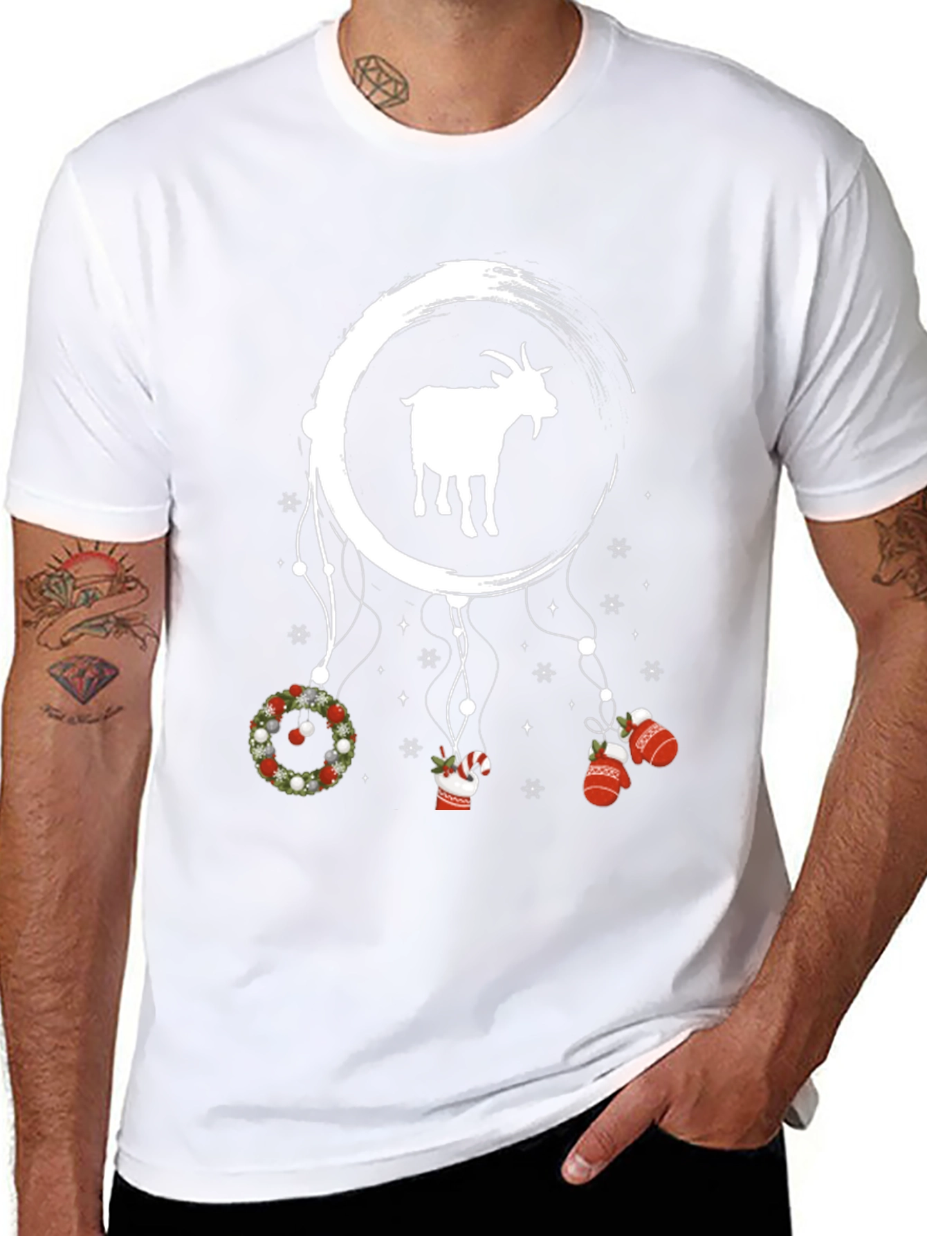 Black Goat Christmas Dreamcatcher T-Shirt view 8