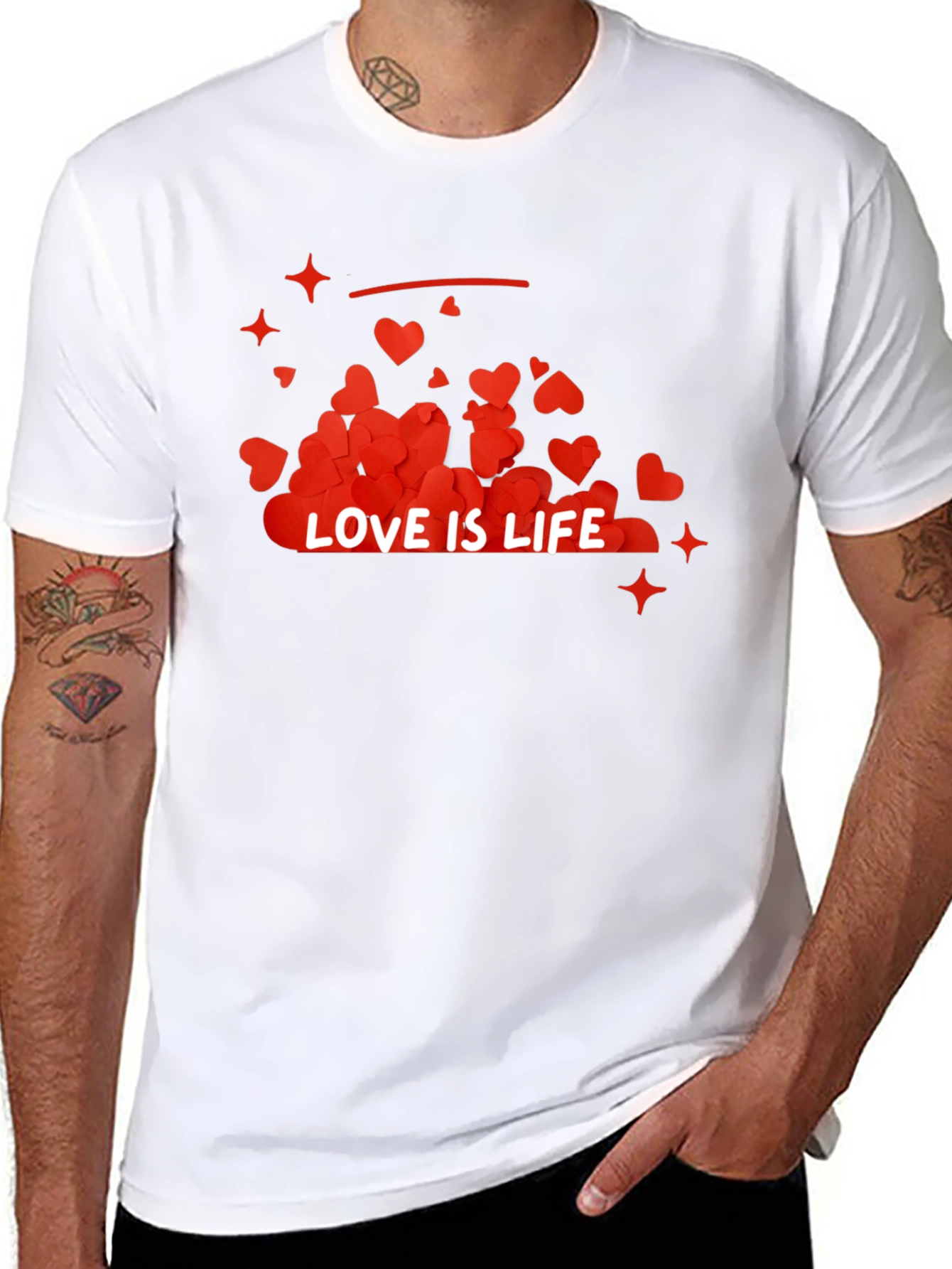 Black Love is Life Graphic Tee - Trendy Casual Wear view 8