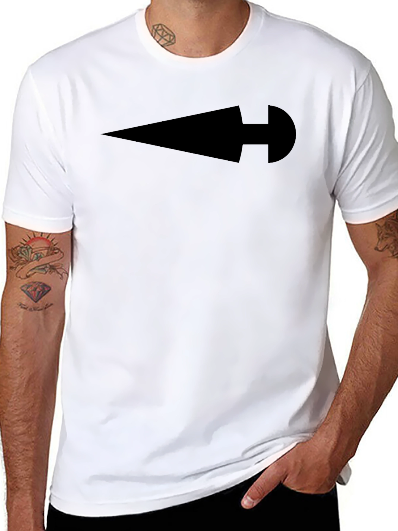 Black Arrow Graphic Black Tee - Casual Style view 8