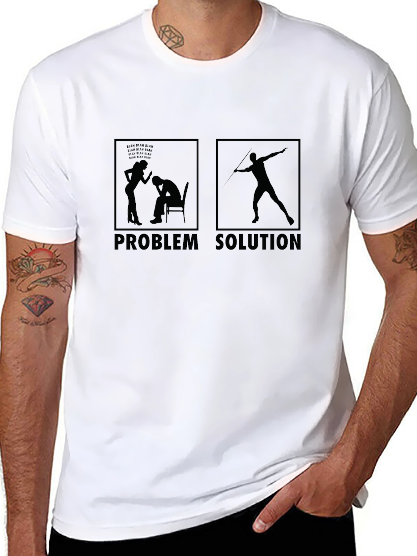 Black Problem Solution Graphic T-Shirt view 8