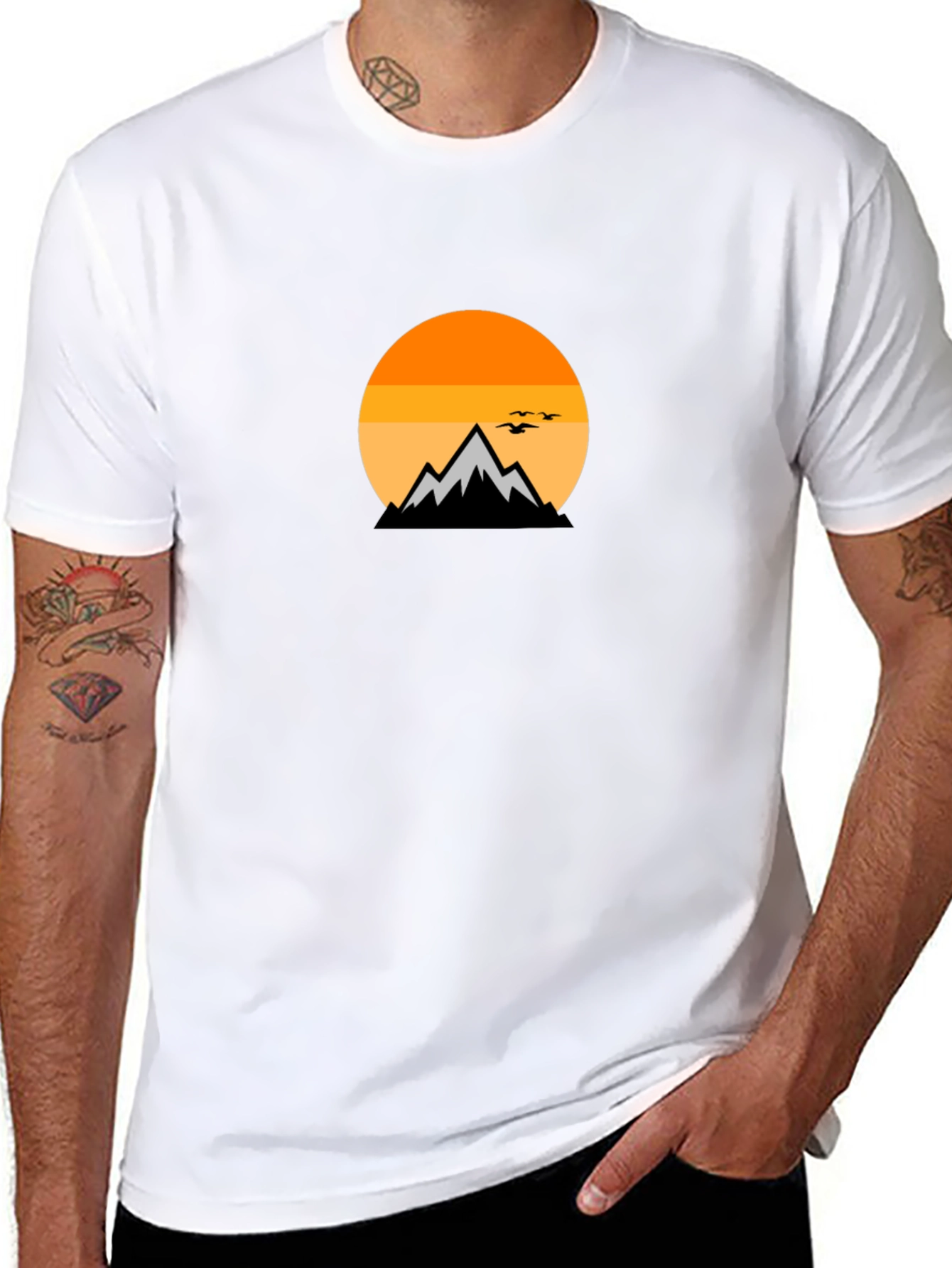 Black Mountain Sunset Graphic Tee - Black Cotton Comfort view 8