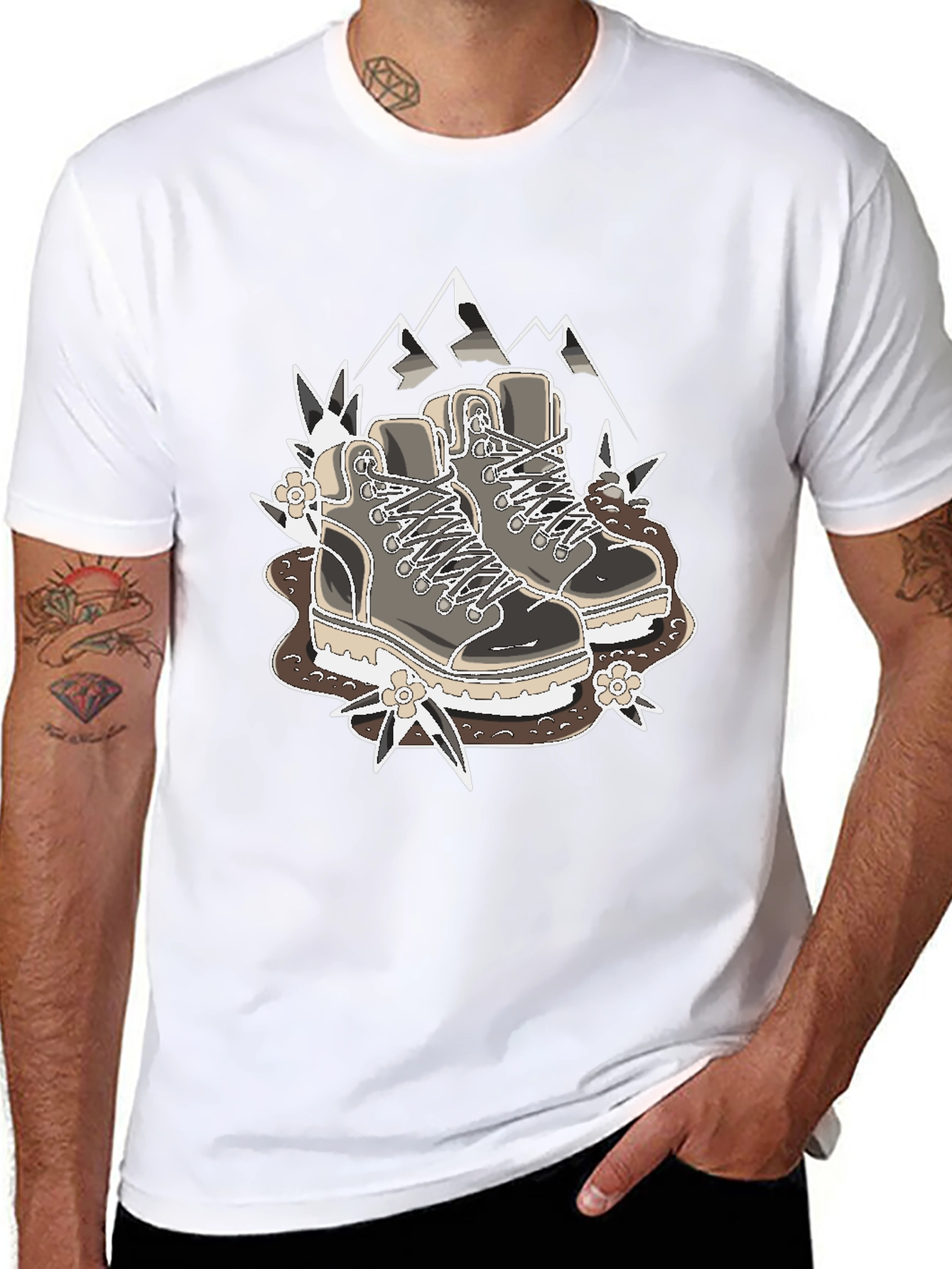 Black Hiking Boots Graphic T-Shirt - Outdoor Adventure Tee view 8