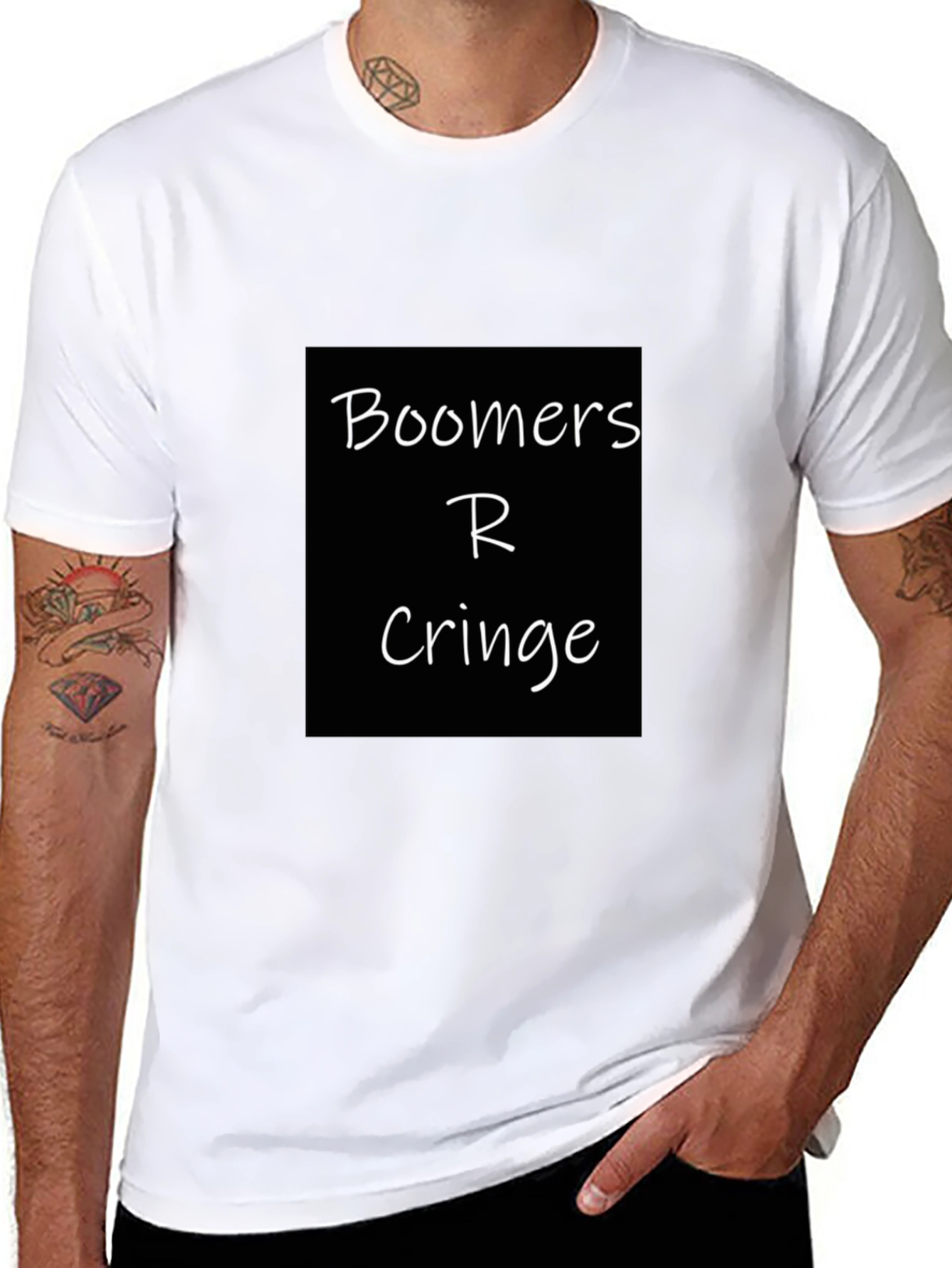Black Boomers R Cringe Black T-Shirt view 8
