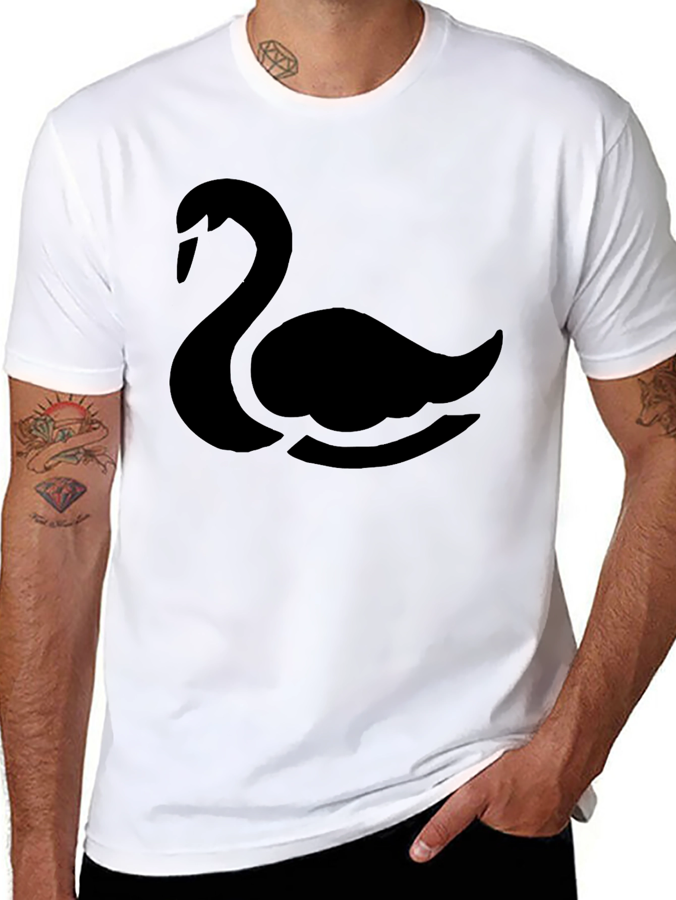 Black Black Swan Graphic Tee - Mens Stylish Casual Shirt view 8