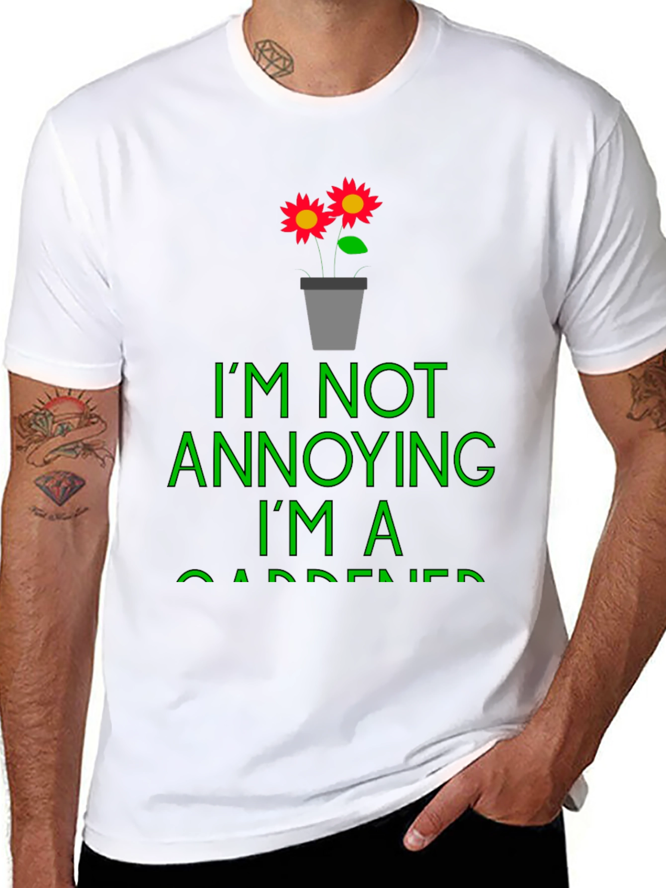Black Funny Gardener T-Shirt - I'm Not Annoying view 8
