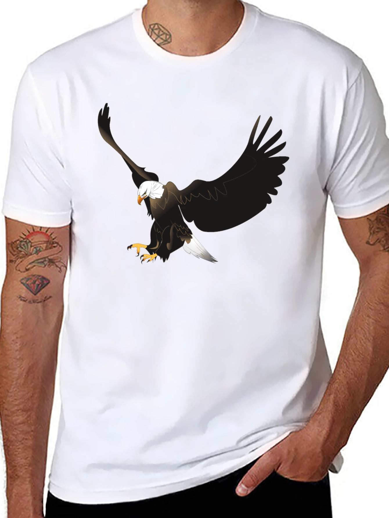 Black Eagle Graphic Print Black T-Shirt view 8