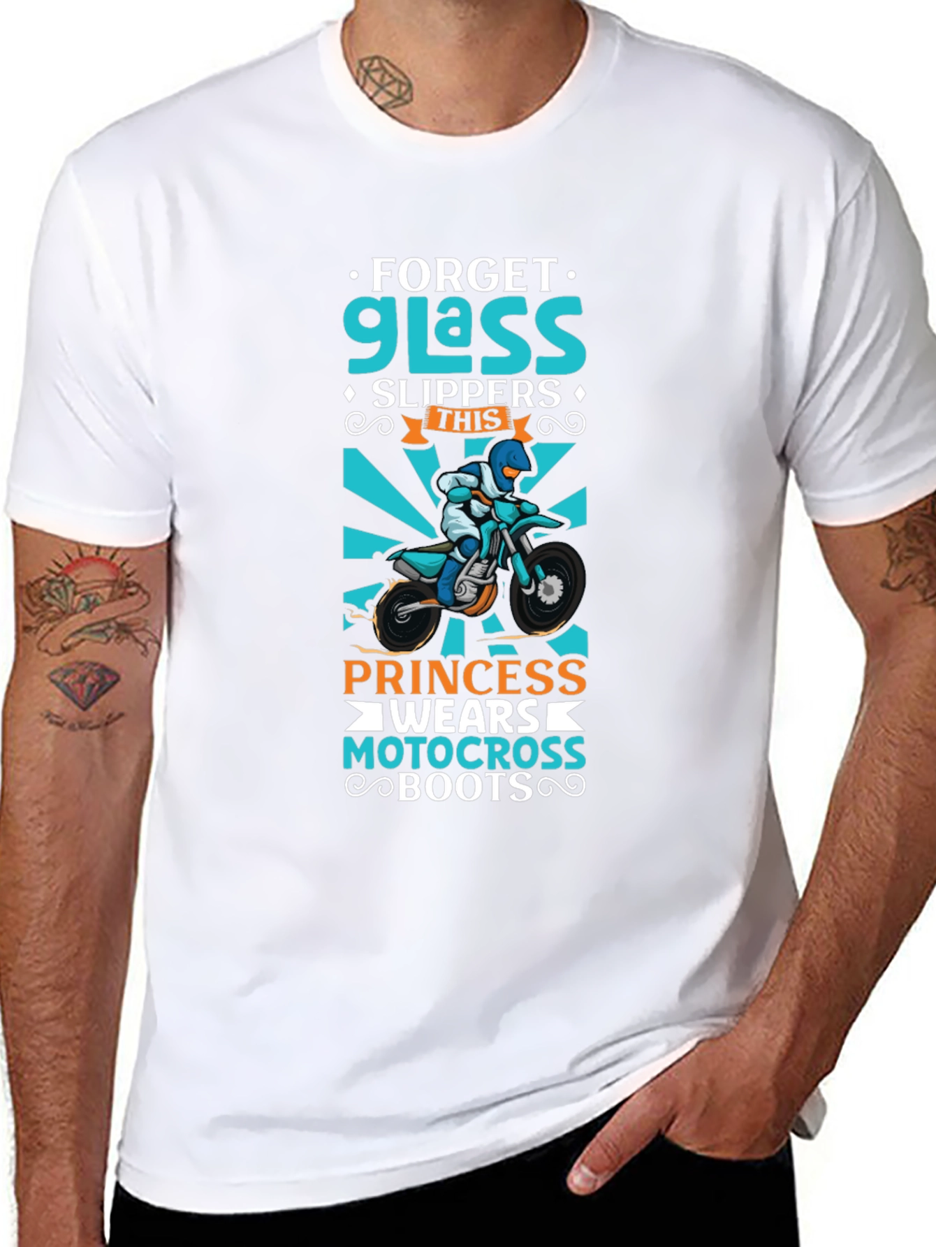 Black Forget Glass Slippers Princess Motocross Boots T-Shirt view 8