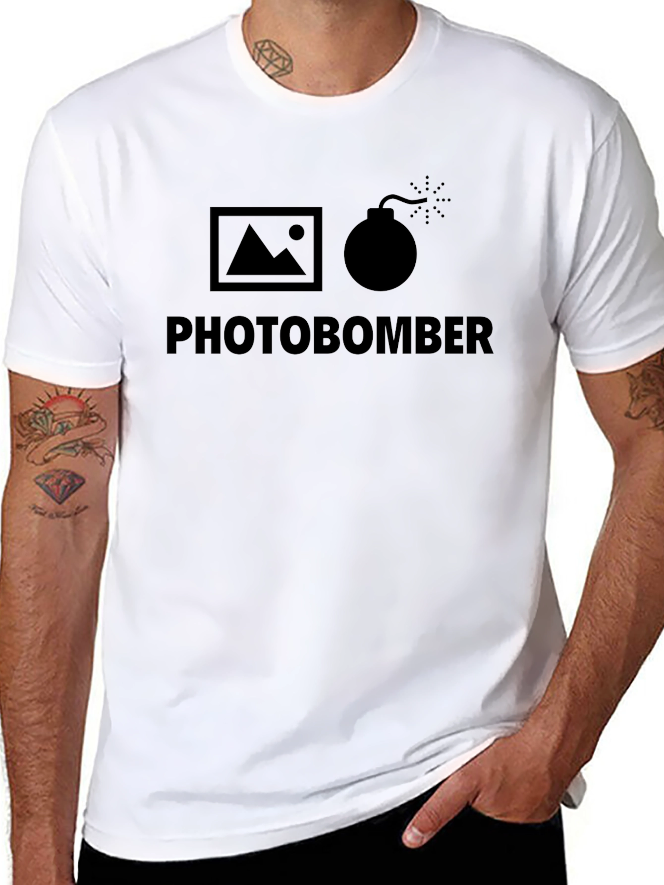 Black Photobomber Graphic T-Shirt - Funny Photography Humor Tee view 8
