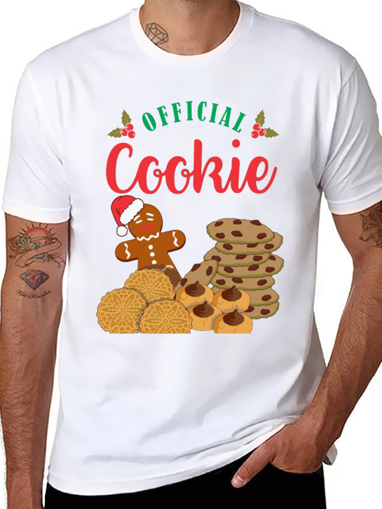 Black Official Cookie Christmas T-Shirt view 8