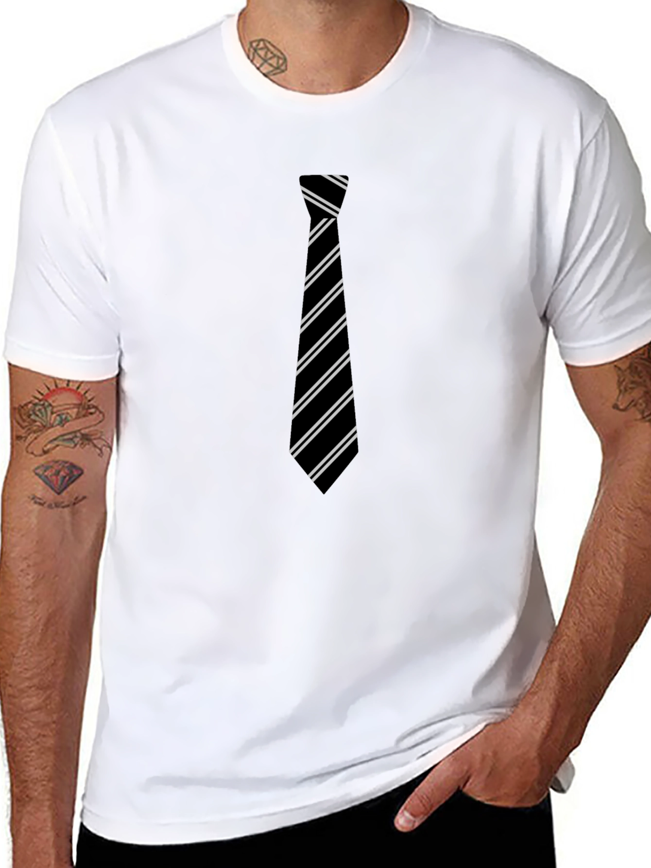 Black Tie Graphic Black T-Shirt view 8