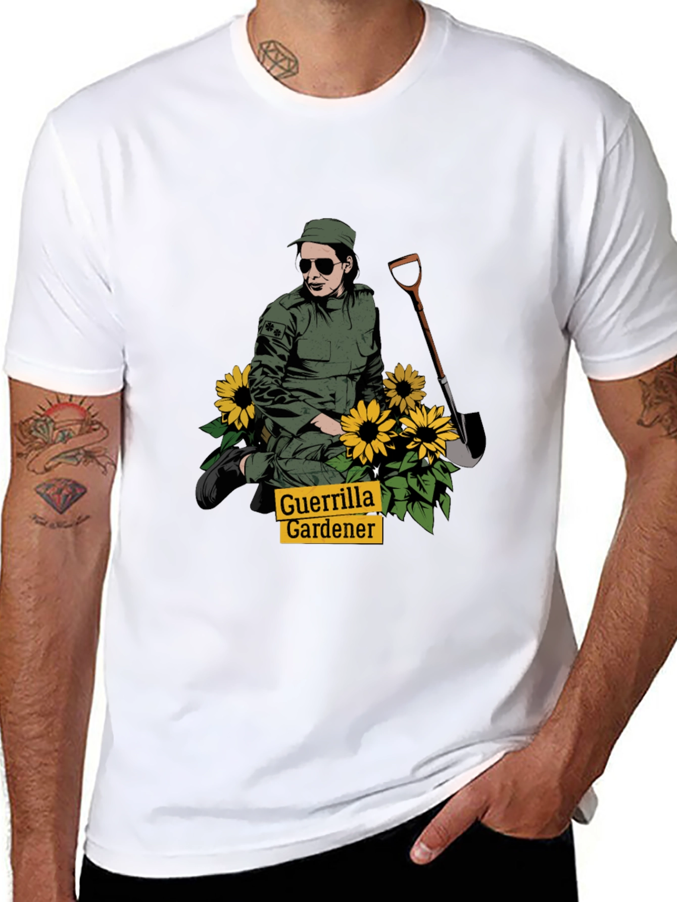 Guerrilla Gardener T-Shirt - Black, Graphic Tee - 8